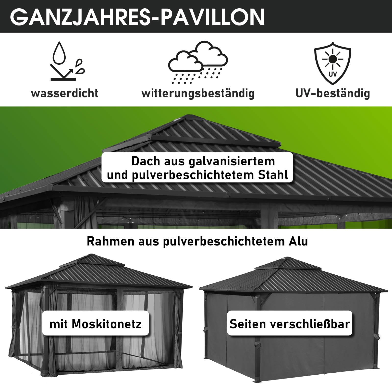 brast-pavillon-miami-alu-4x4m-hardtop-stahldach-anthrazit image 4