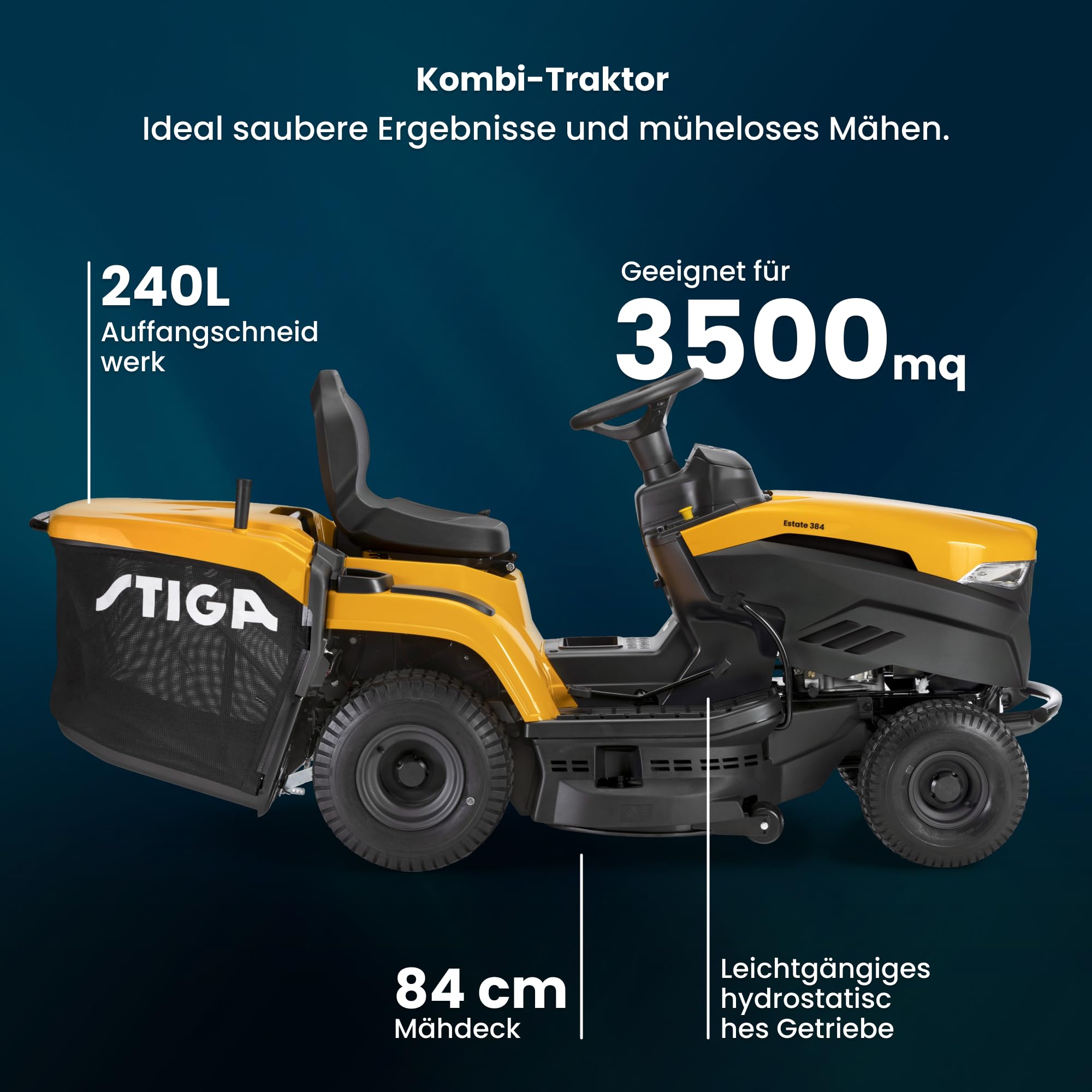 stiga-estate-384-benzin-gartentraktor-84-cm-mit-hydrostat image 2