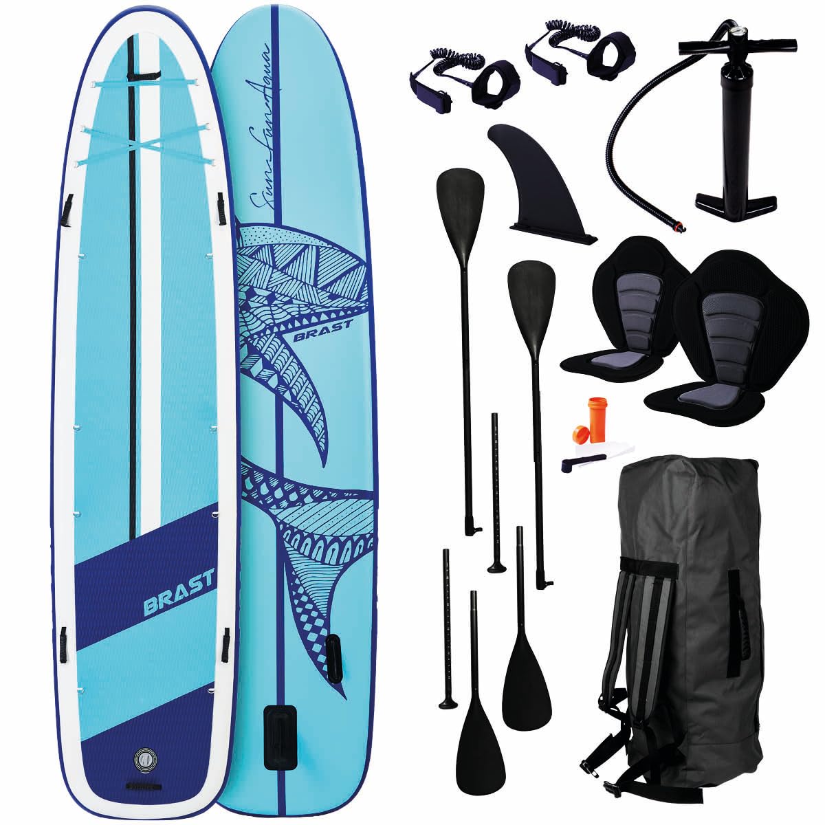 brast-family-xxl-sup-board-370-cm-set-mit-kajaksitz-250-kg image 1