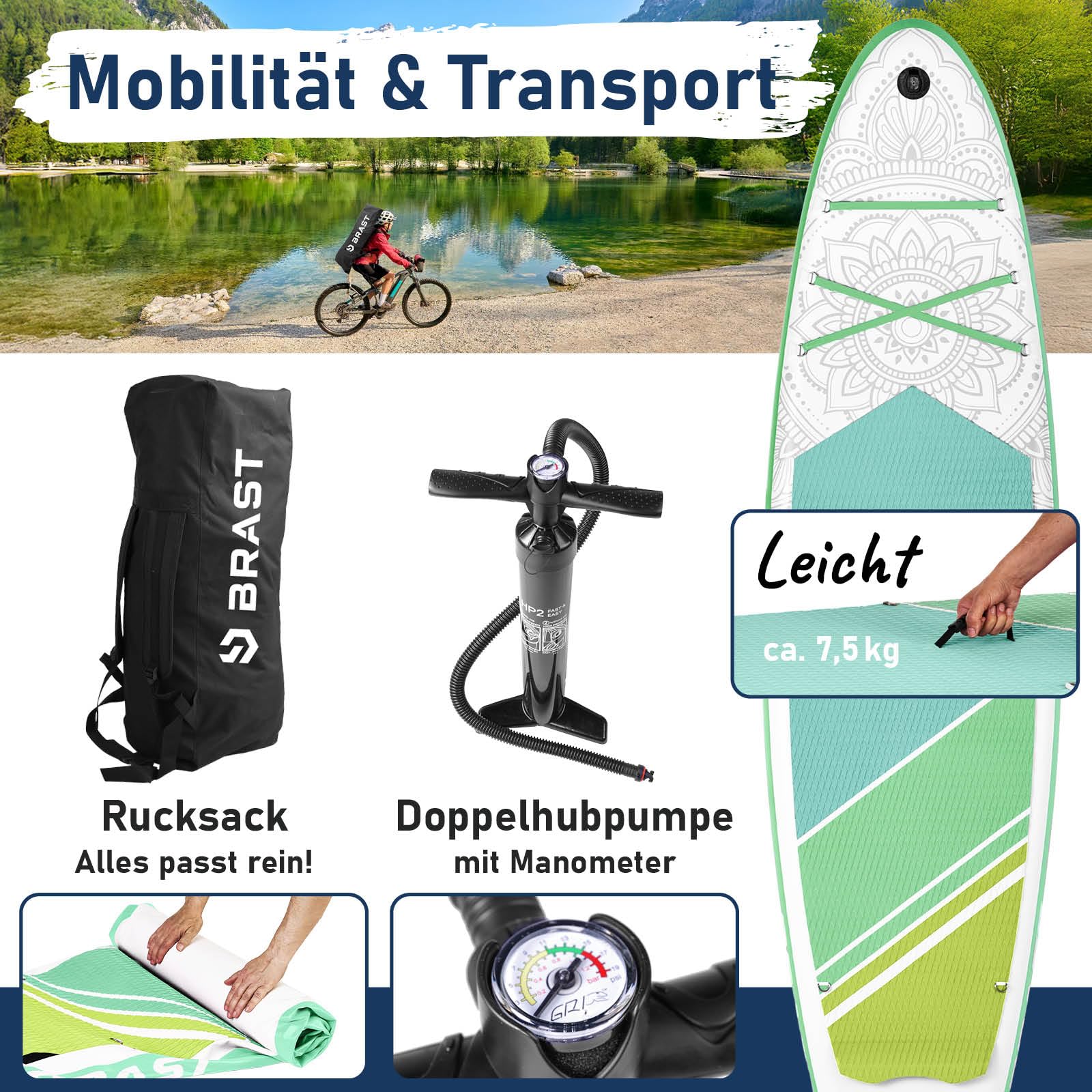 brast-lady-sup-board-300cm-set-aufblasbar-mit-kajaksitz-150kg image 4