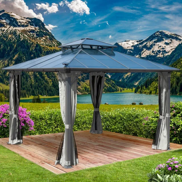 brast-pagode-pavillon-3-5x3-5m-hellgrau-mit-led image 1