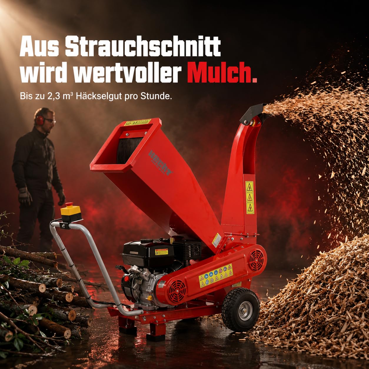 hecht-benzin-h-cksler-7-ps-208ccm-gartenh-cksler-rot-bis-70mm image 5
