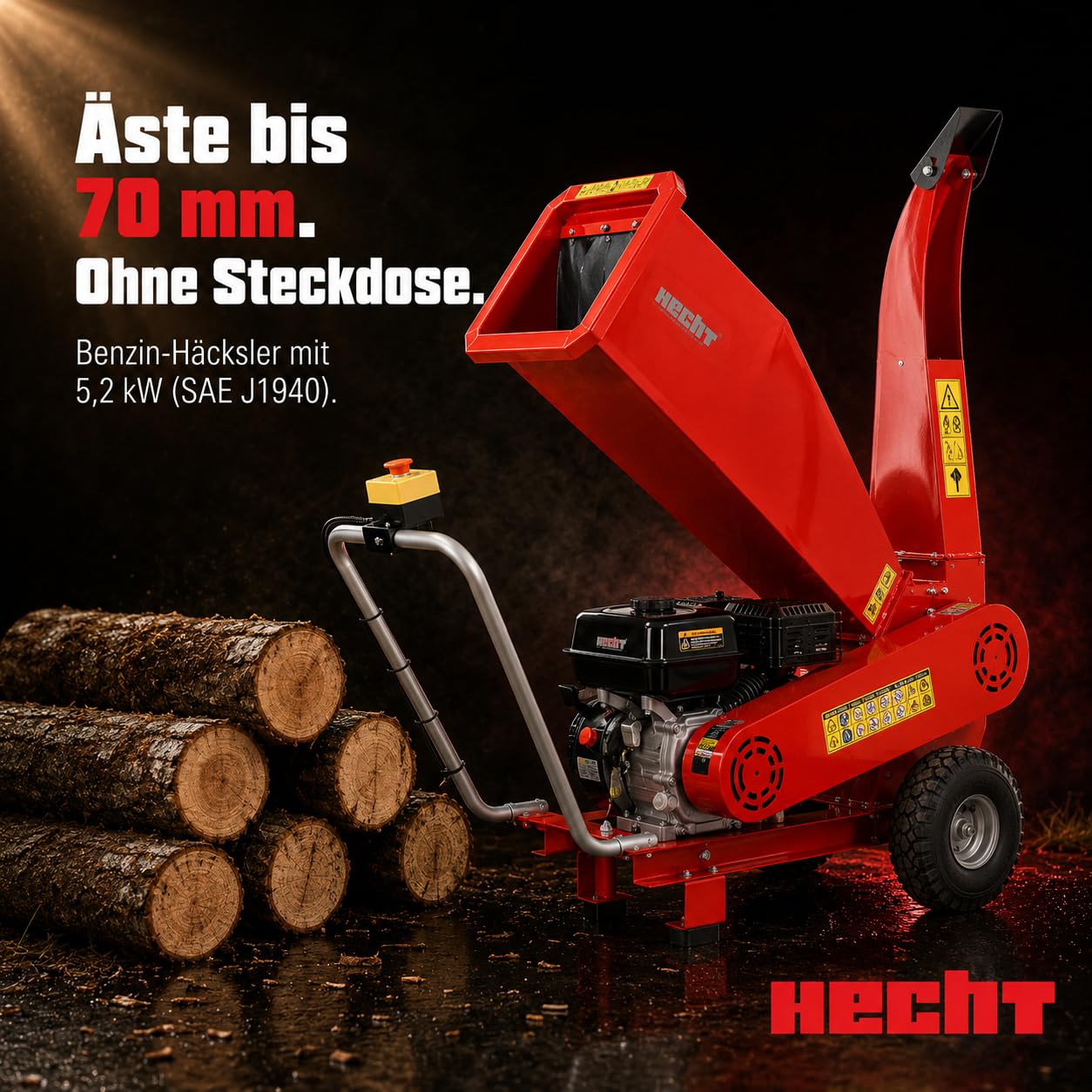 hecht-benzin-h-cksler-7-ps-208ccm-gartenh-cksler-rot-bis-70mm image 2
