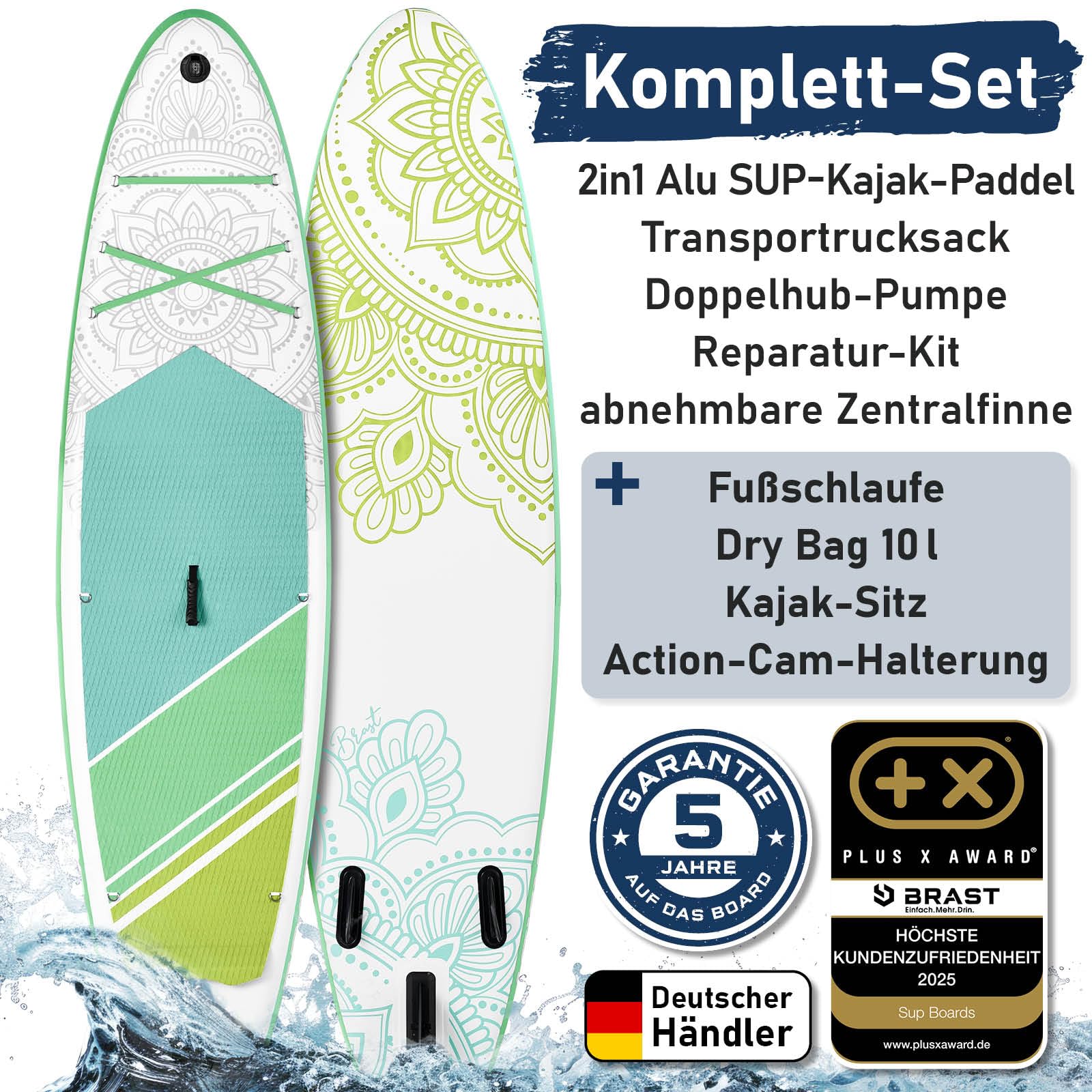 brast-lady-sup-board-300cm-set-aufblasbar-mit-kajaksitz-150kg image 7