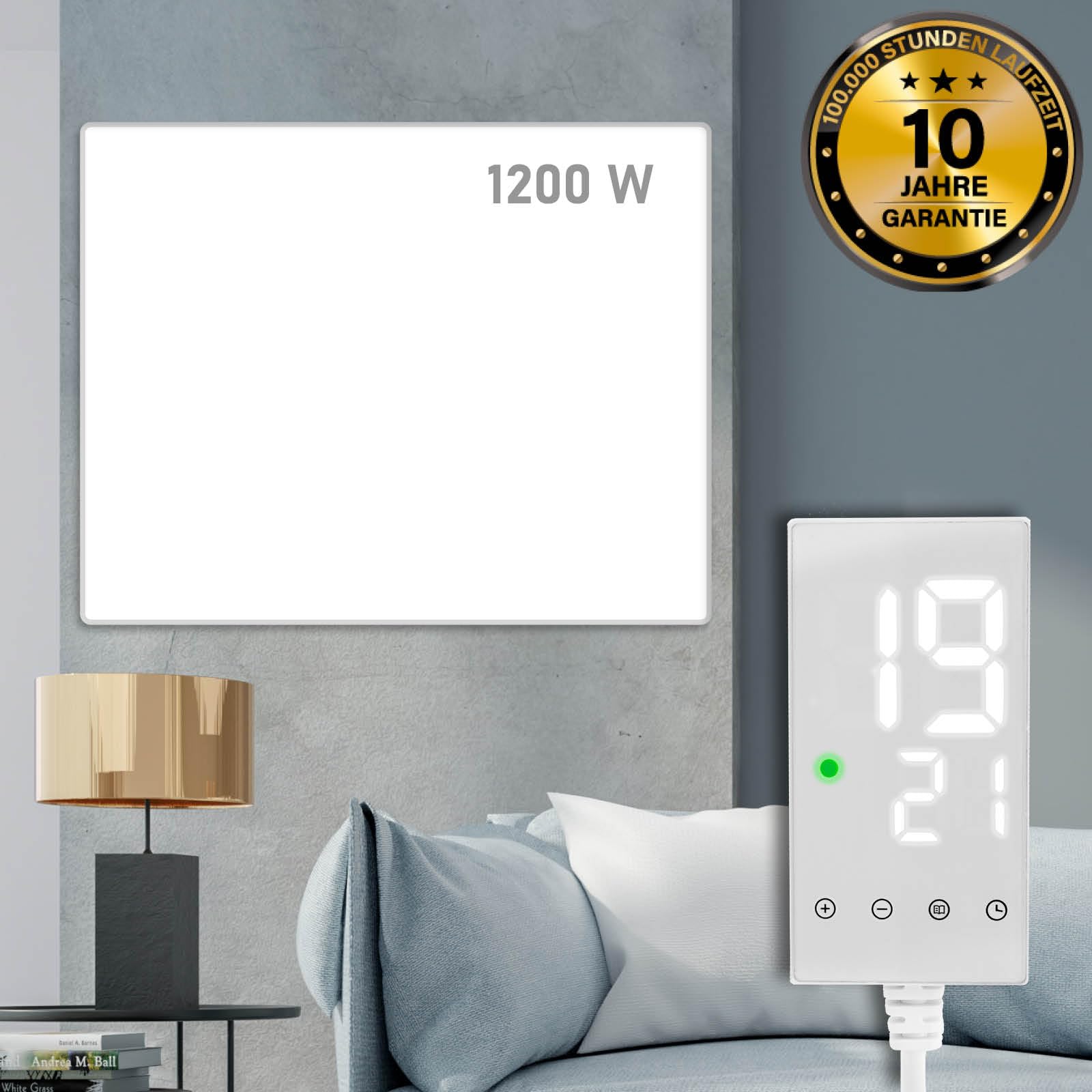 brast-infrarotheizung-1200w-wand-mit-thermostat image 2