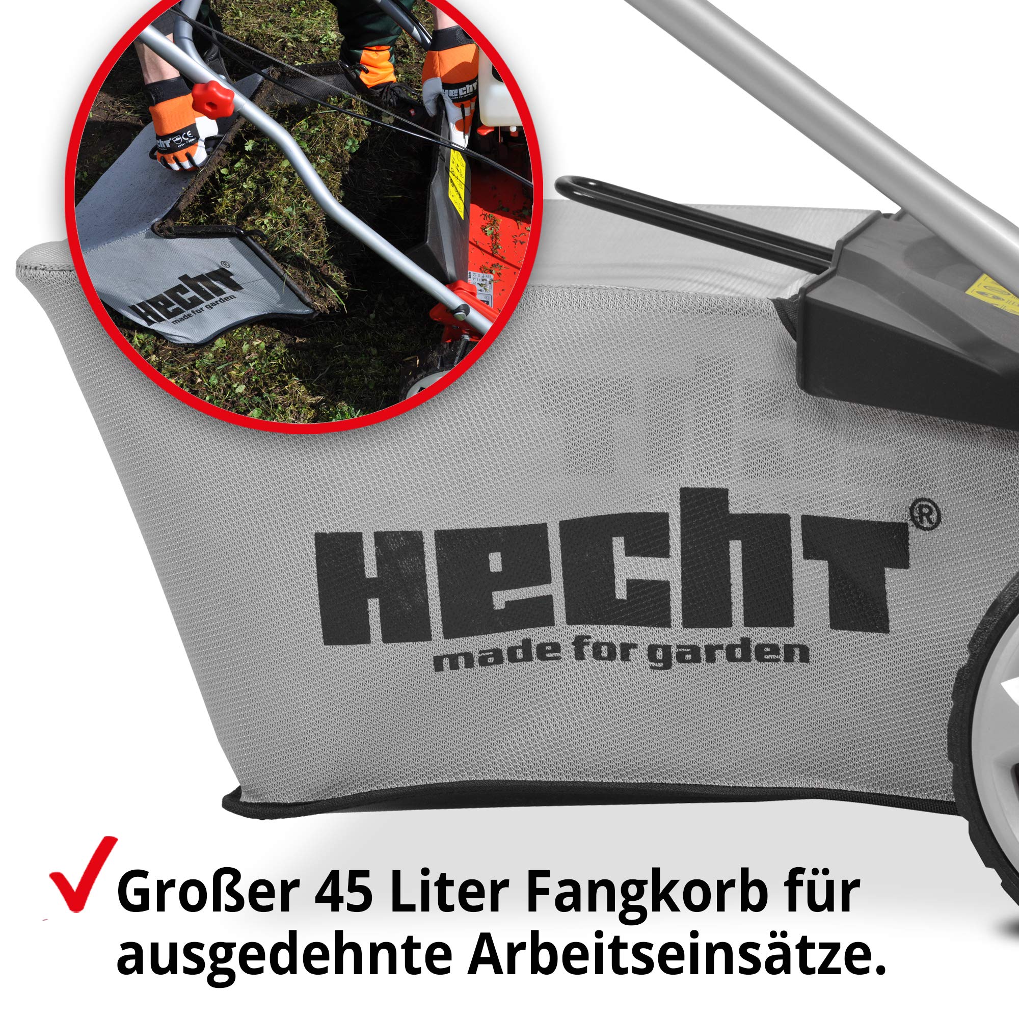 hecht-benzin-vertikutierer-2-in-1-40-cm-2-5-kw-45-l-fangkorb image 5