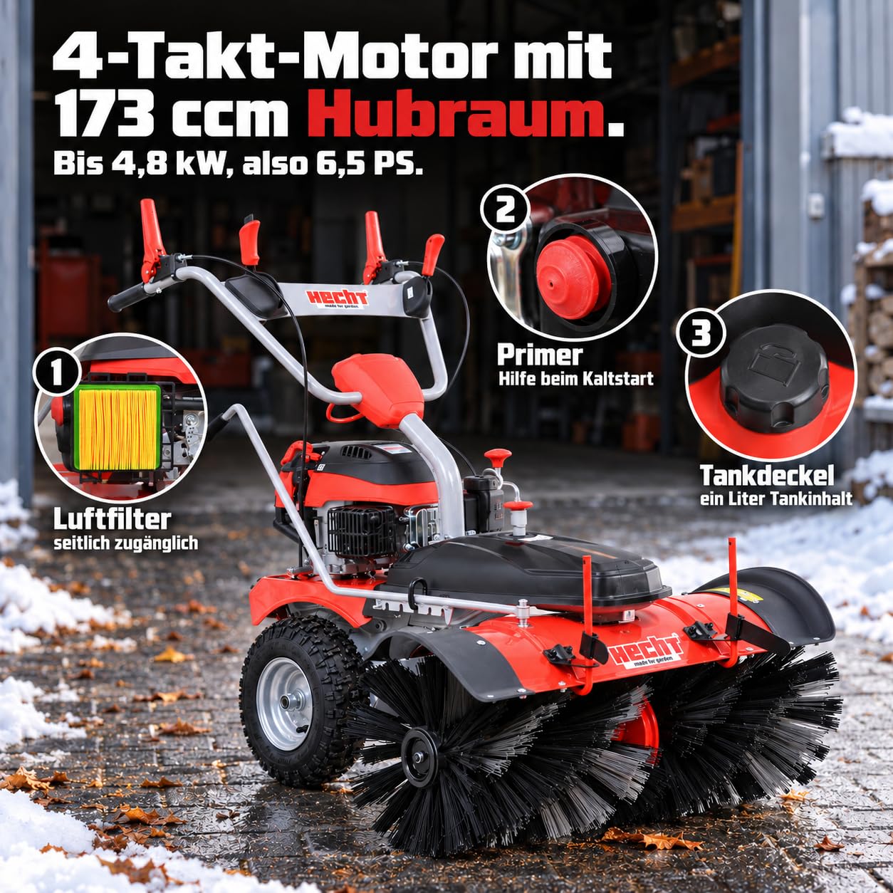 hecht-kehrmaschine-benzin-100cm-set-mit-schneeschild-auffangbox image 5