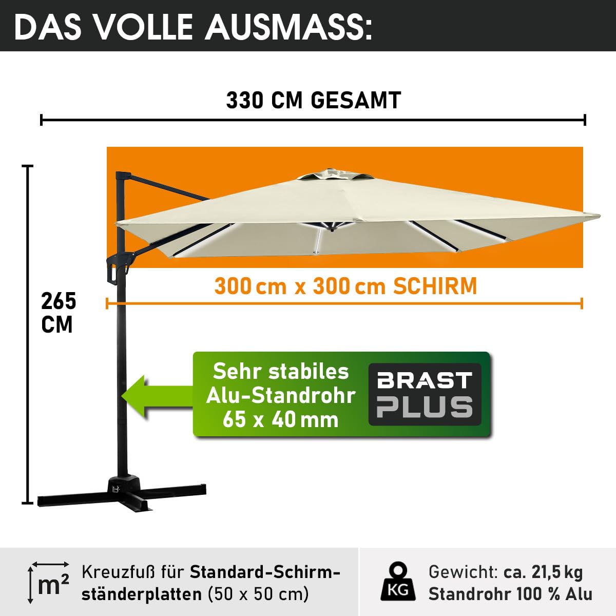 brast-ampelschirm-3x3m-beige-mit-led-und-solar image 2