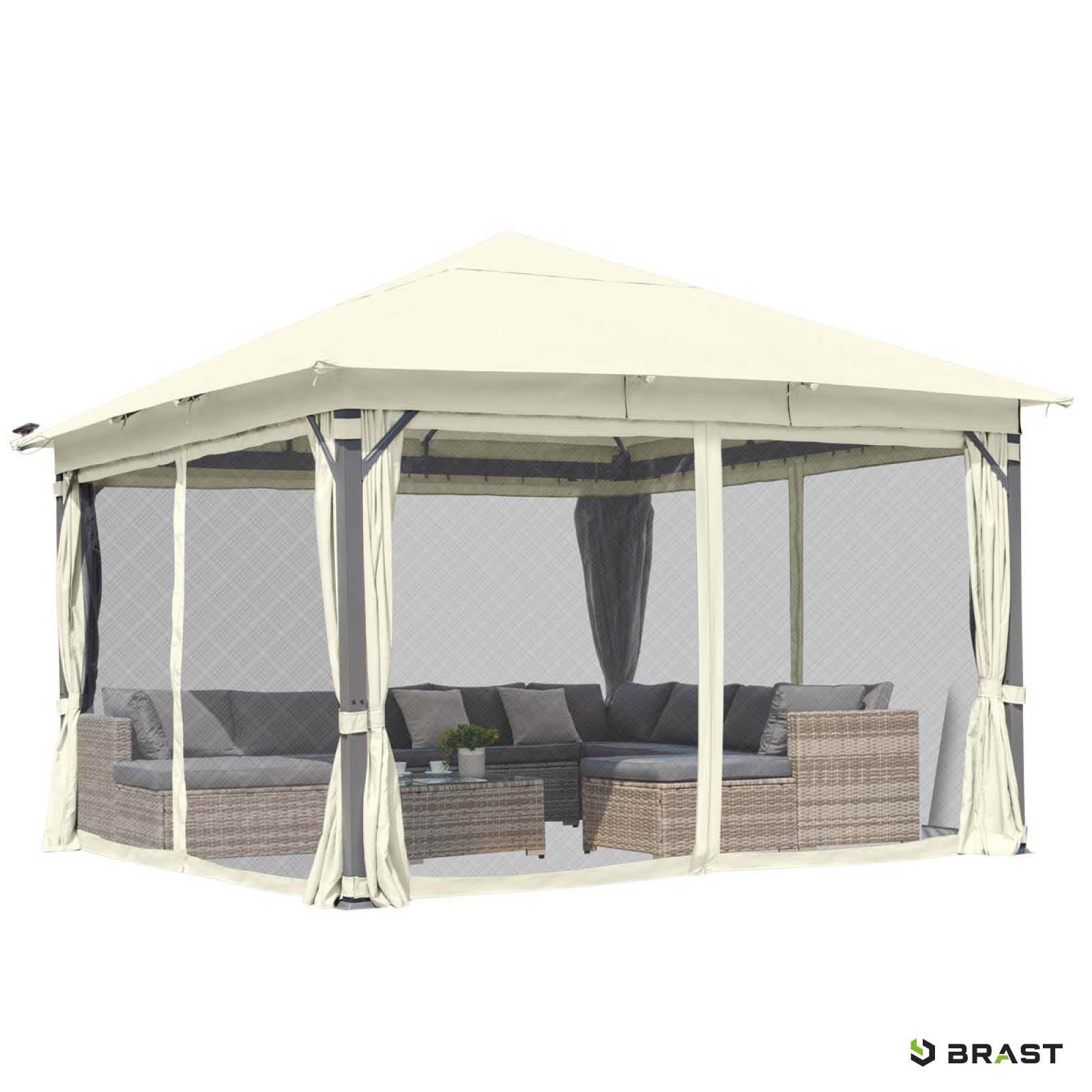 brast-infinity-4x4m-pavillon-beige-mit-leds-und-moskitonetz image 8