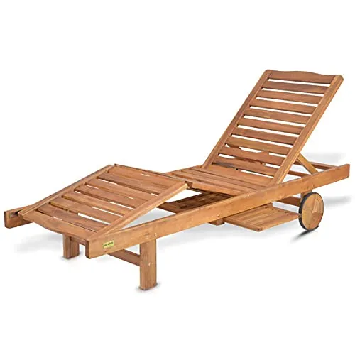hecht-resort-a-lounger-gartenliege-akazienholz-mit-tisch image 1