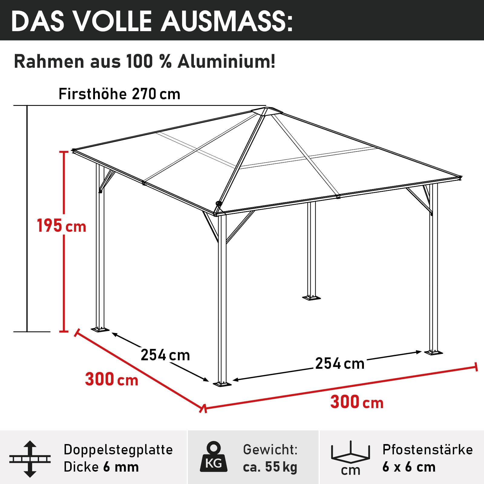 brast-summerdream-pavillon-3x3m-beige-mit-leds-hardtop image 3