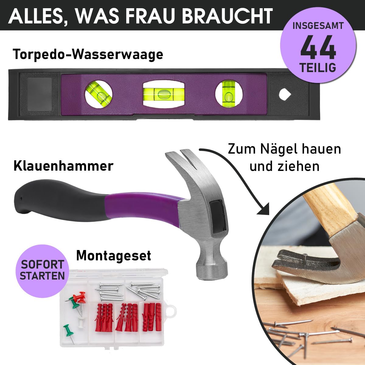 brast-werkzeugkoffer-44-tlg-rosa-akkuschrauber-4v-haushalt image 4