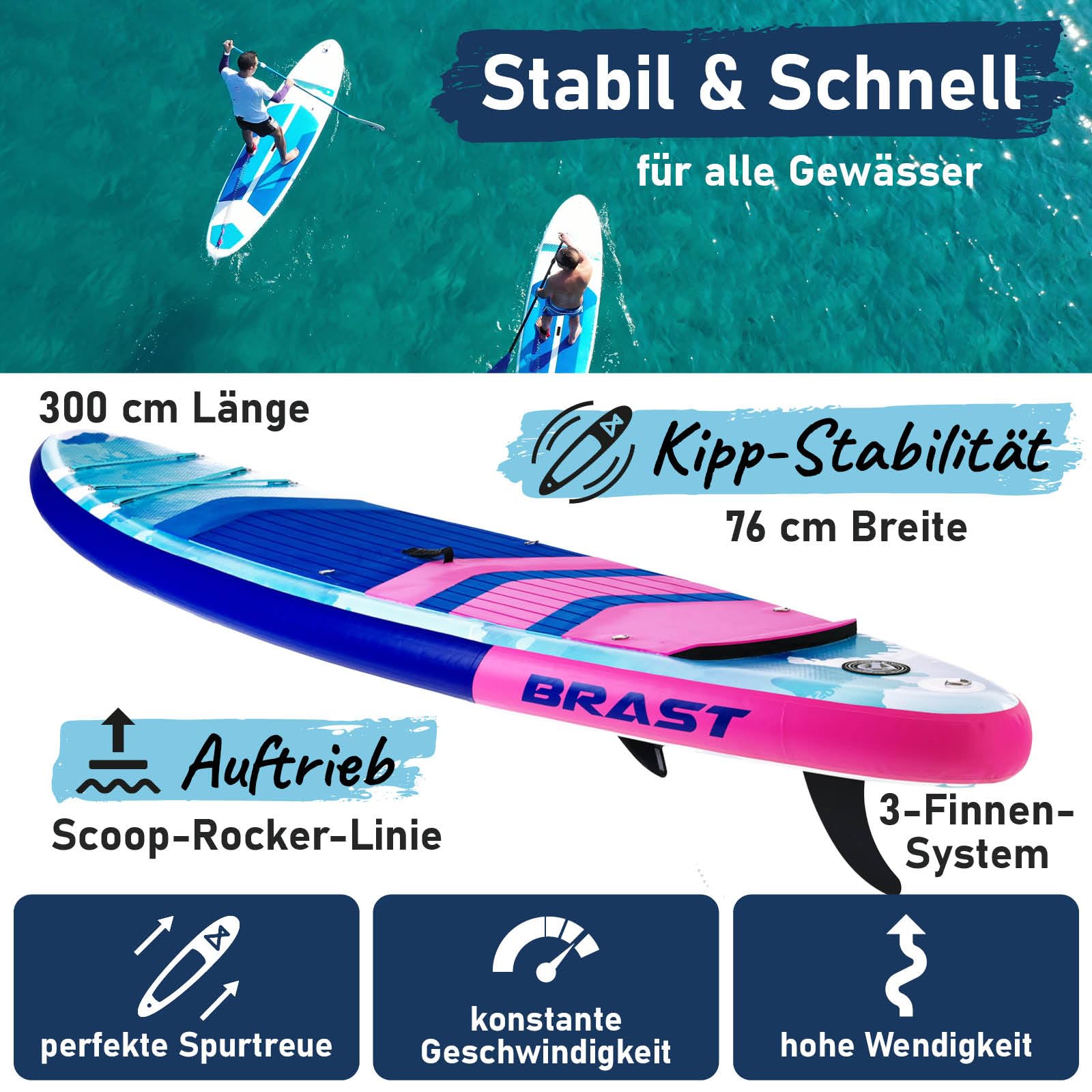 brast-lady-sup-board-set-300x76-cm-mit-kajaksitz-bis-150-kg-3 image 2