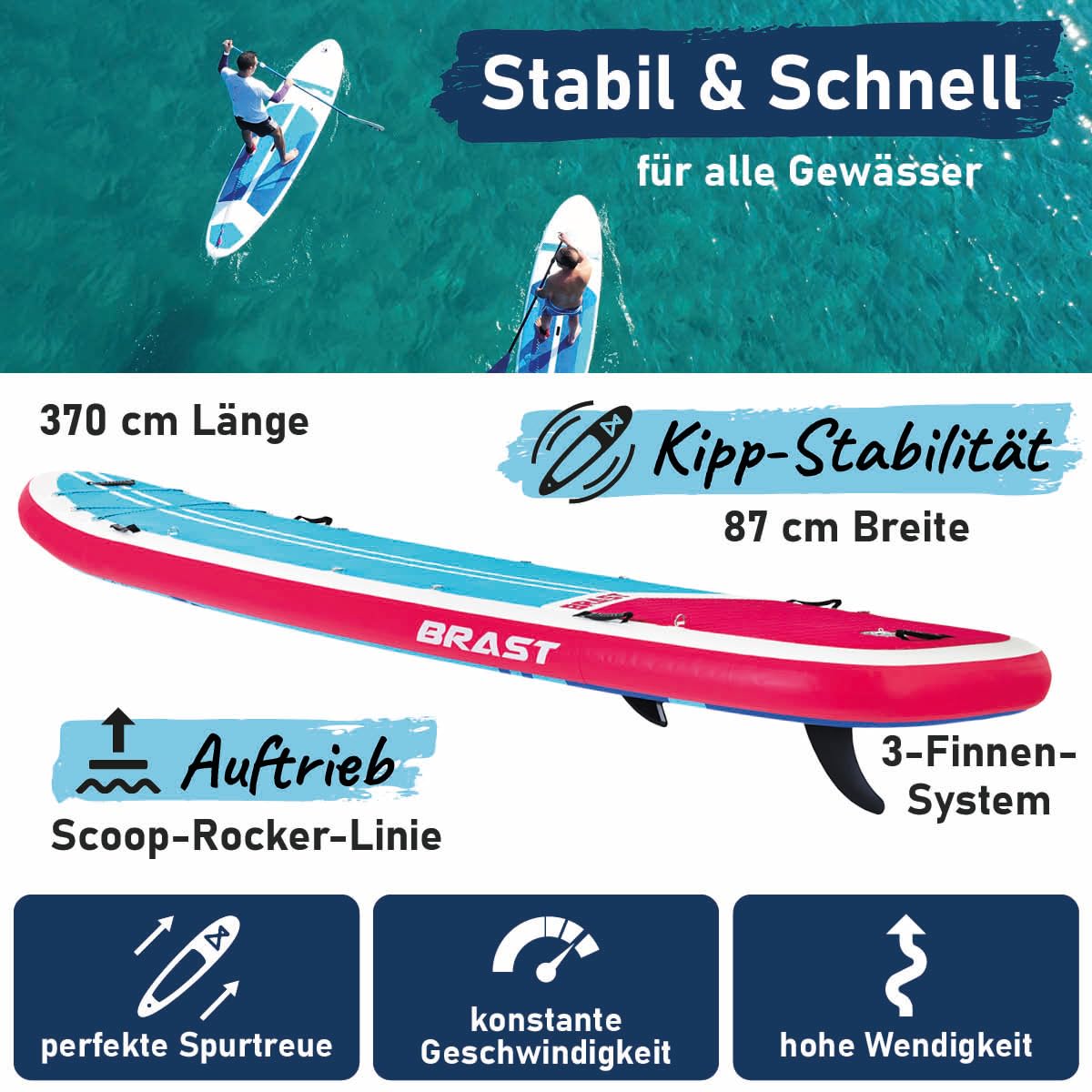 brast-family-sup-board-370-cm-xxl-stand-up-paddle-mit-kajak-sitz image 2