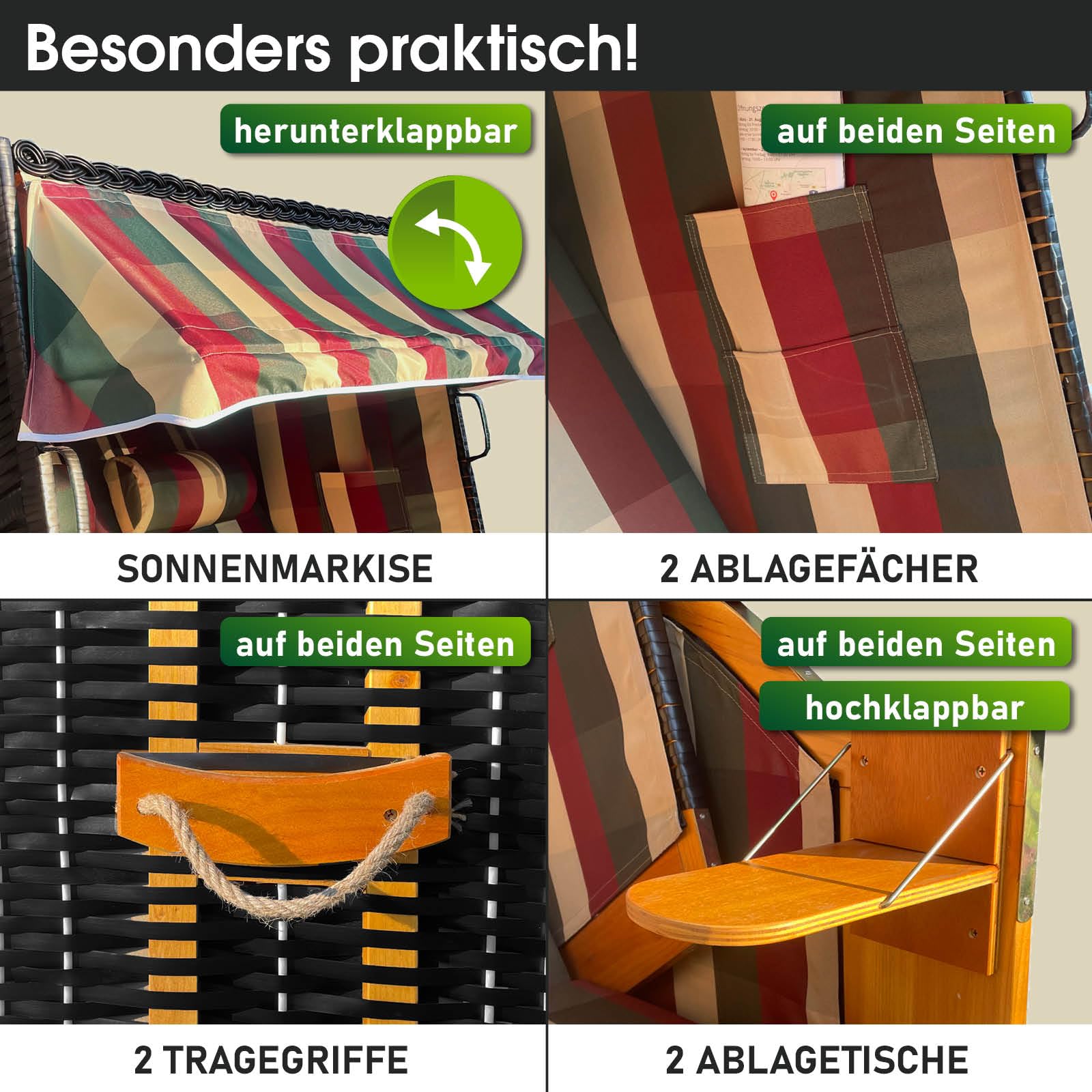 brast-strandkorb-r-gen-deluxe-2-sitzer-kariert-rot-gr-n-beige image 5