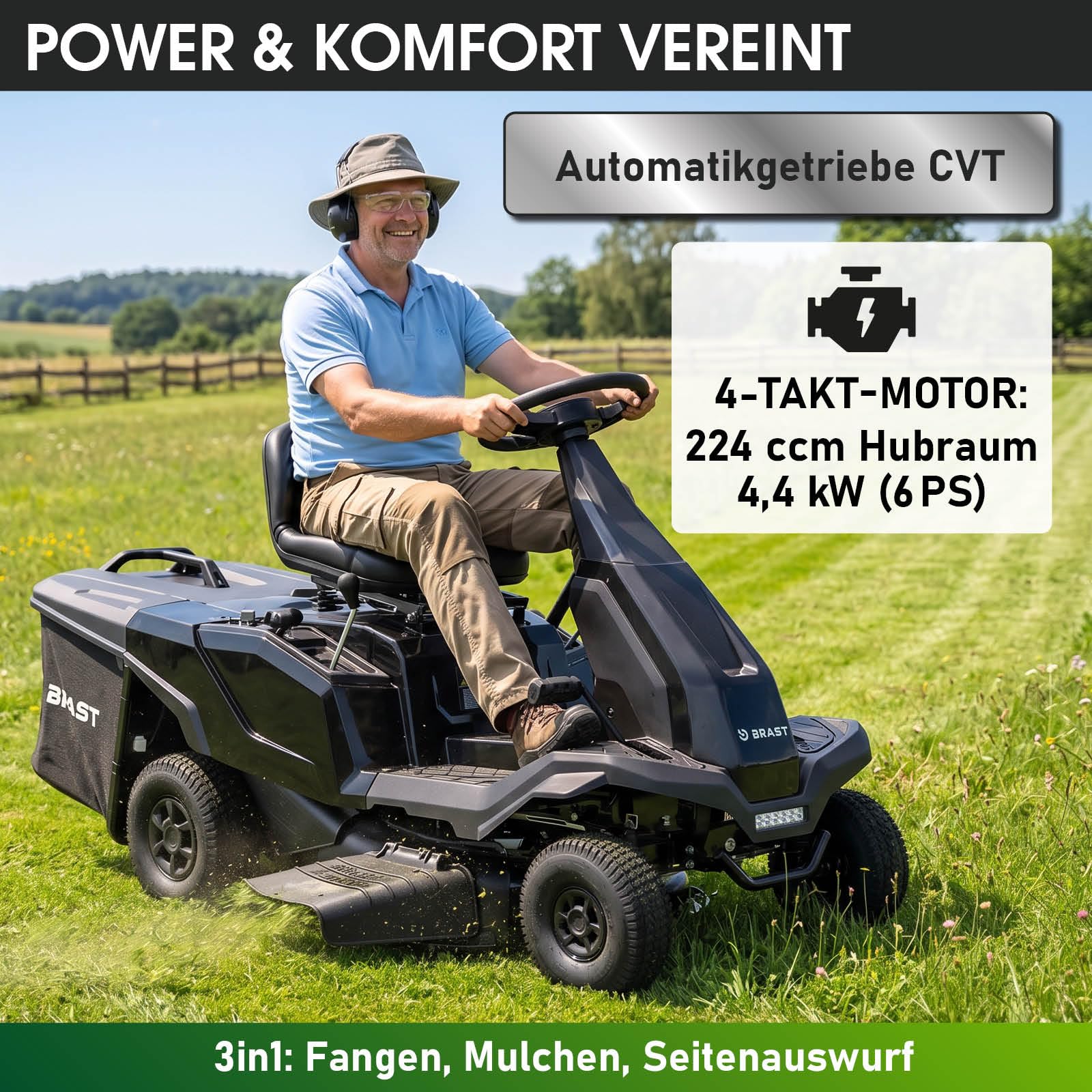 brast-benzin-rasentraktor-66cm-mit-elektrostart-automatik image 2