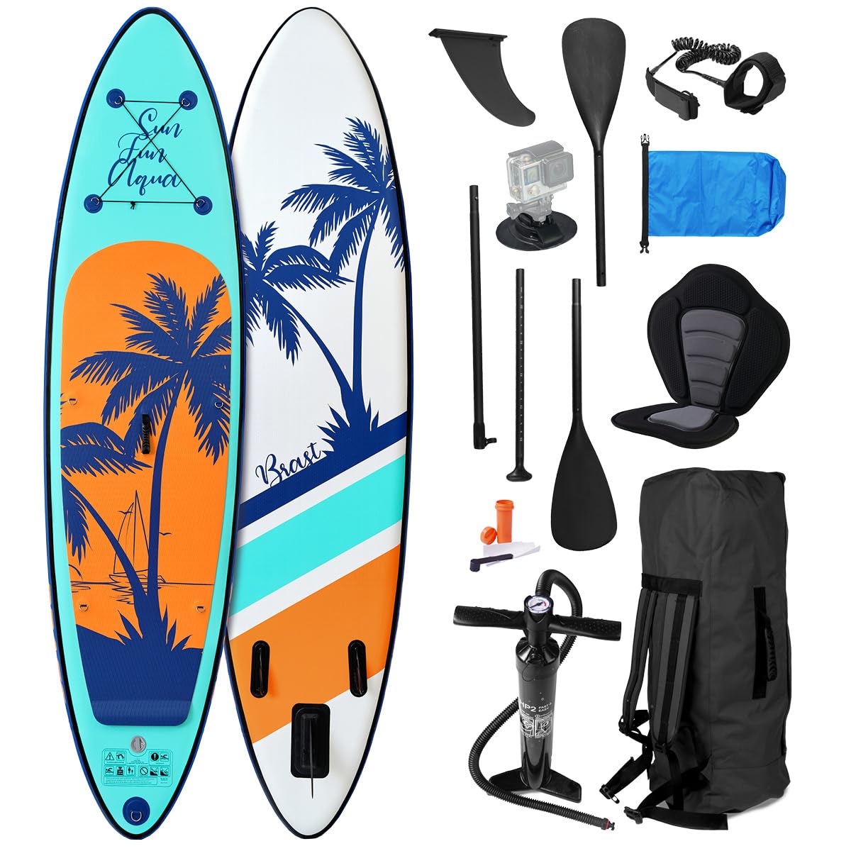 brast-tropic-sup-board-set-320-cm-aufblasbar-mit-kajak-sitz image 1