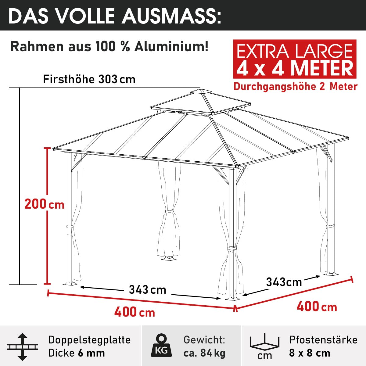 brast-pavillon-pagode-4x4m-aluminium-hardtop-hellgrau-ohne-leds image 2