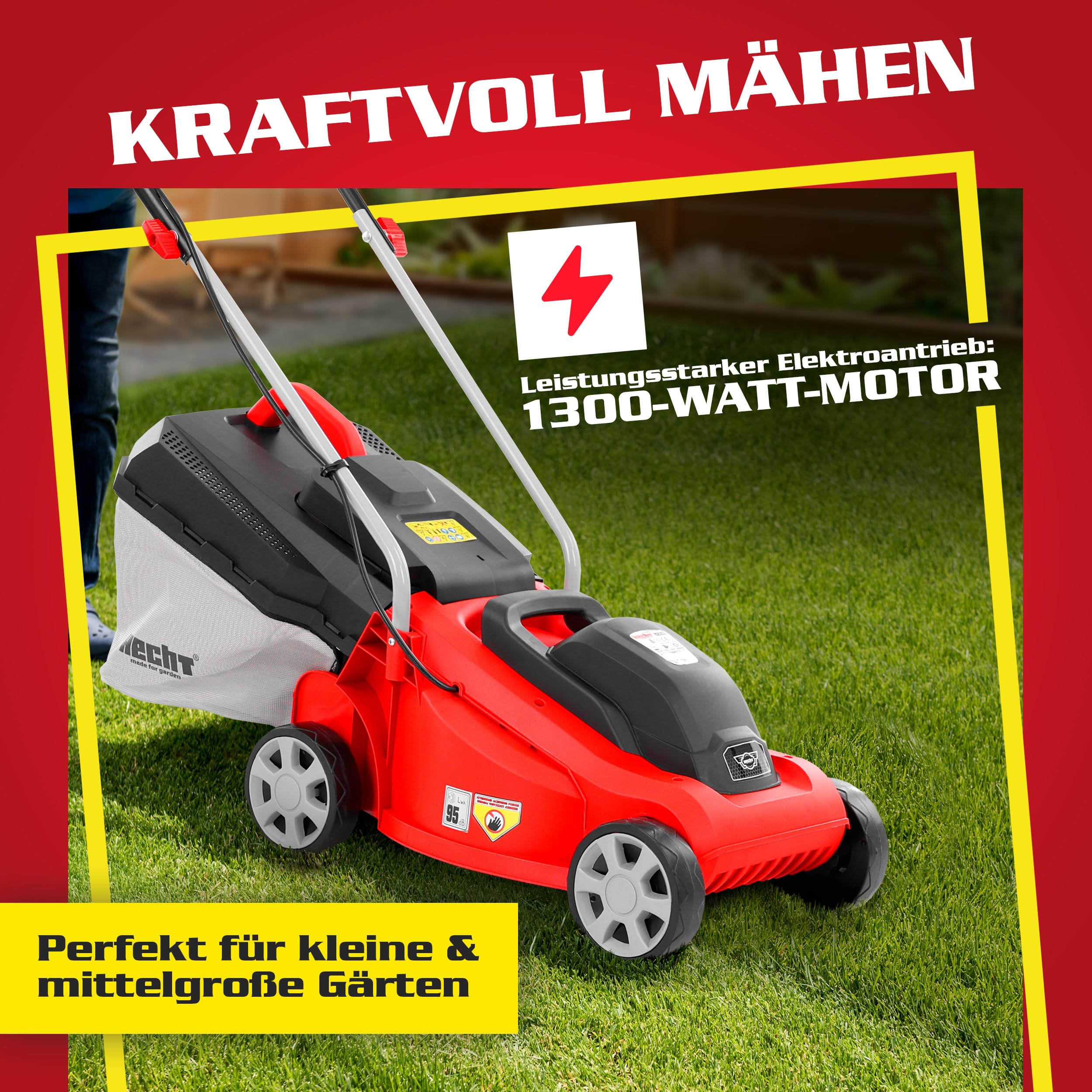 hecht-elektro-rasenm-her-1300-w-33-cm-mit-30-l-fangkorb image 2