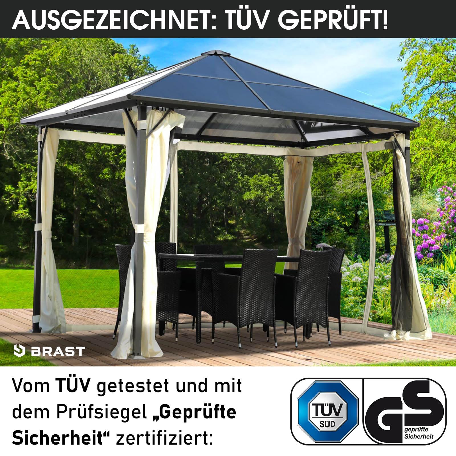 brast-summerdream-pavillon-3x3m-beige-mit-leds-hardtop image 4