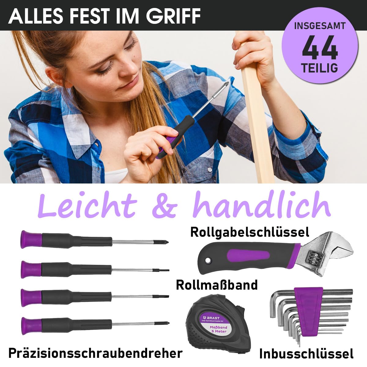 brast-werkzeugkoffer-44-tlg-rosa-akkuschrauber-4v-haushalt image 5