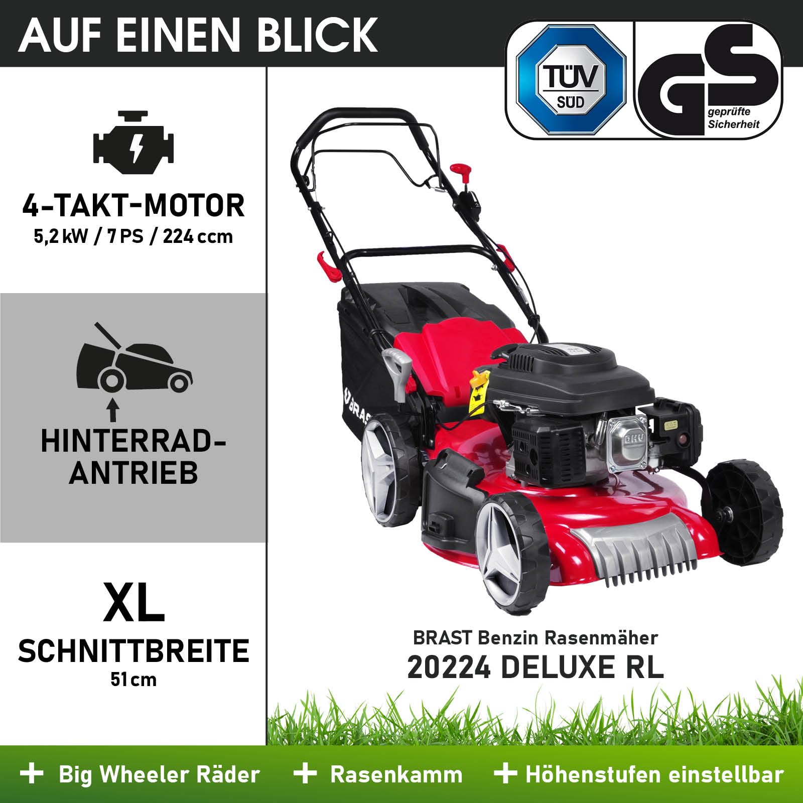 brast-benzin-rasenm-her-7ps-51-cm-rot-mit-radantrieb image 7