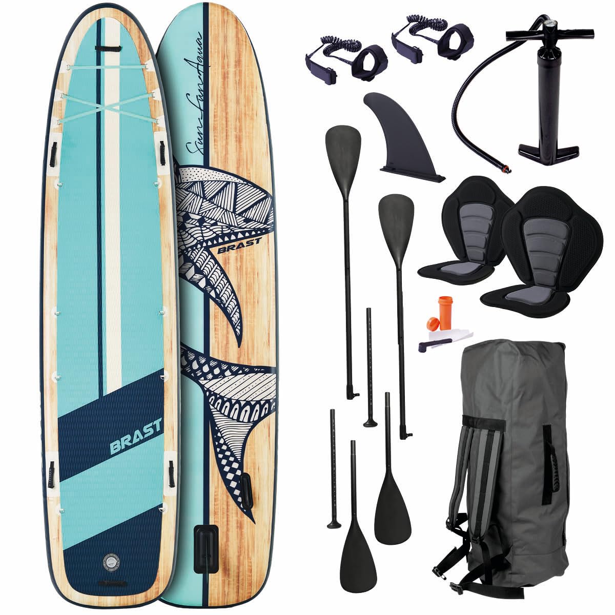 brast-family-sup-board-370-aufblasbar-xxl-stand-up-paddle-set-250kg image 1