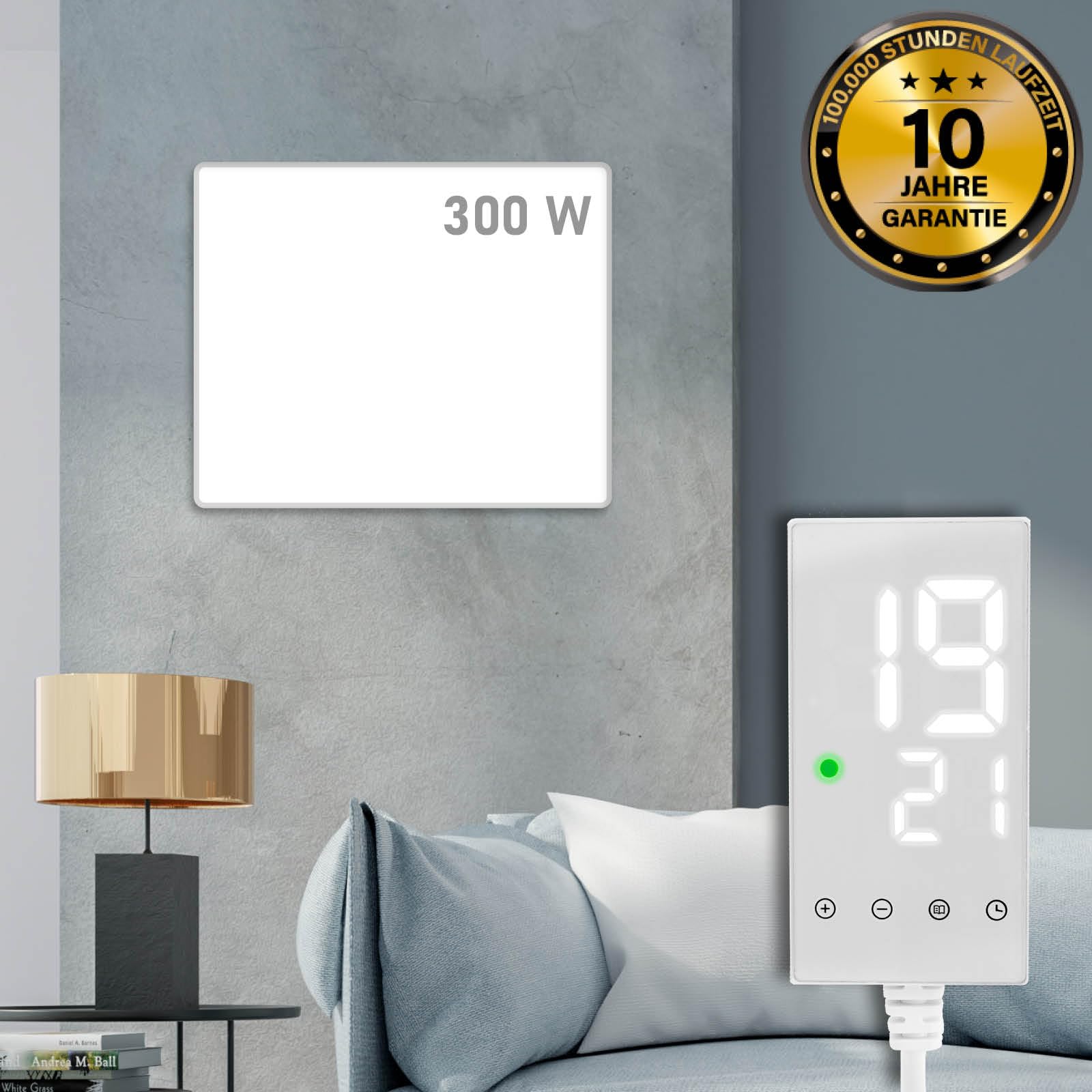 brast-infrarotheizung-300-watt-elektroheizung-mit-thermostat image 2