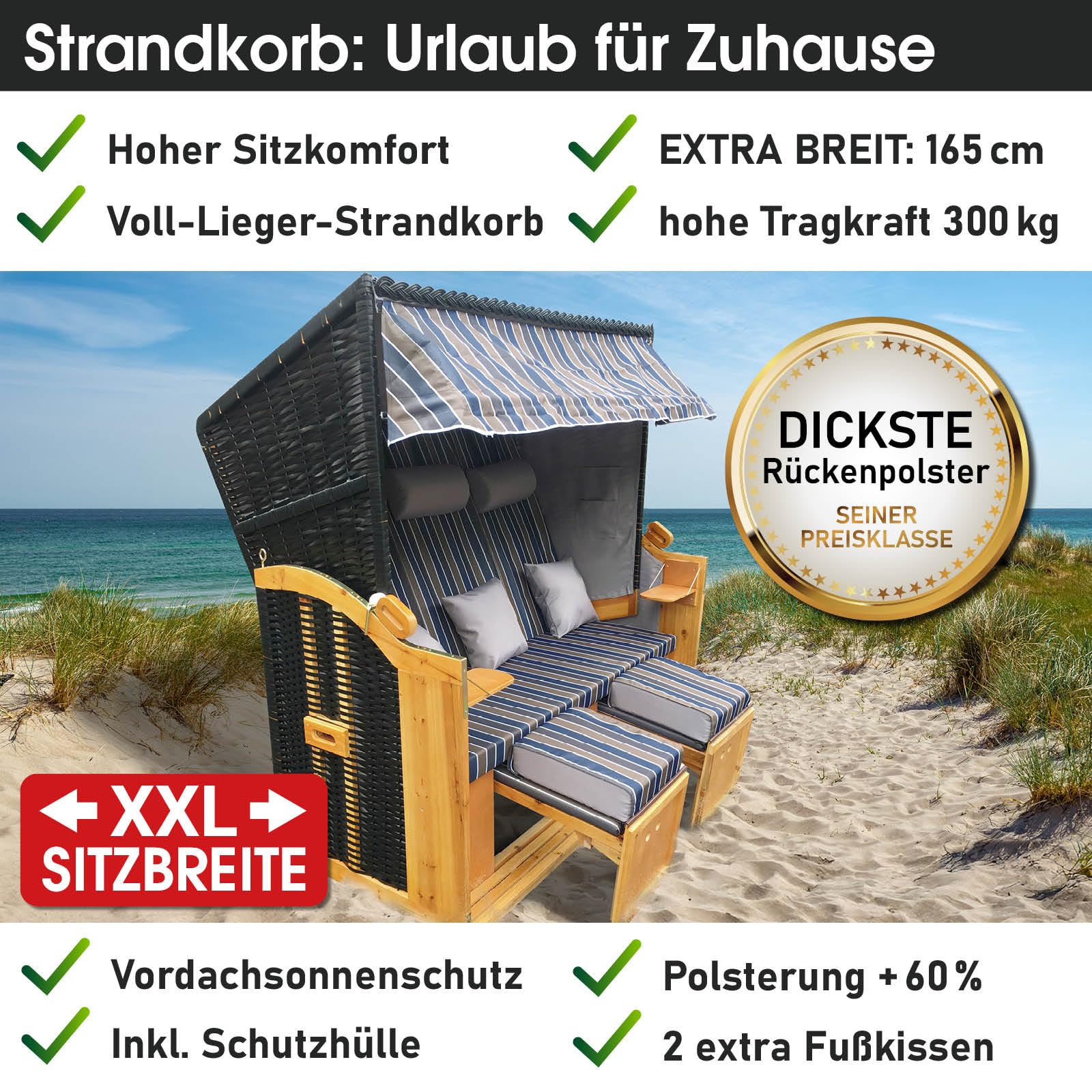 brast-usedom-strandkorb-3-sitzer-braun-blau-gestreift-volllieger image 7