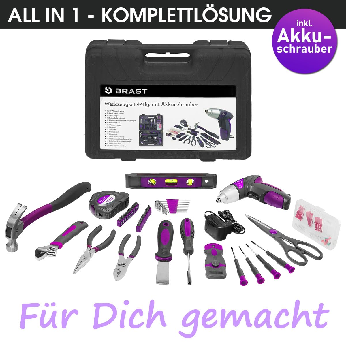 brast-werkzeugkoffer-44-tlg-rosa-akkuschrauber-4v-haushalt image 2