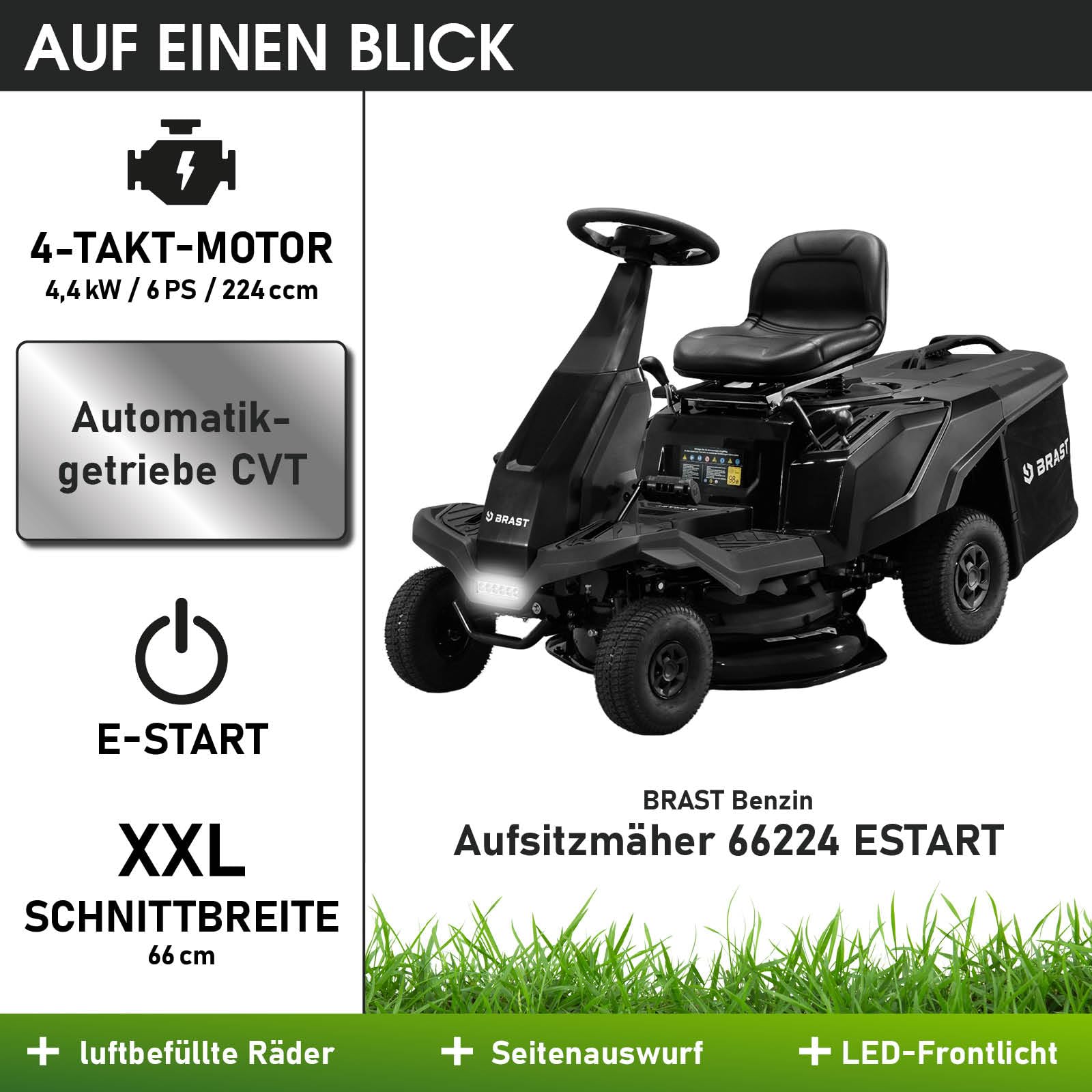 brast-benzin-rasentraktor-66cm-mit-elektrostart-automatik image 6
