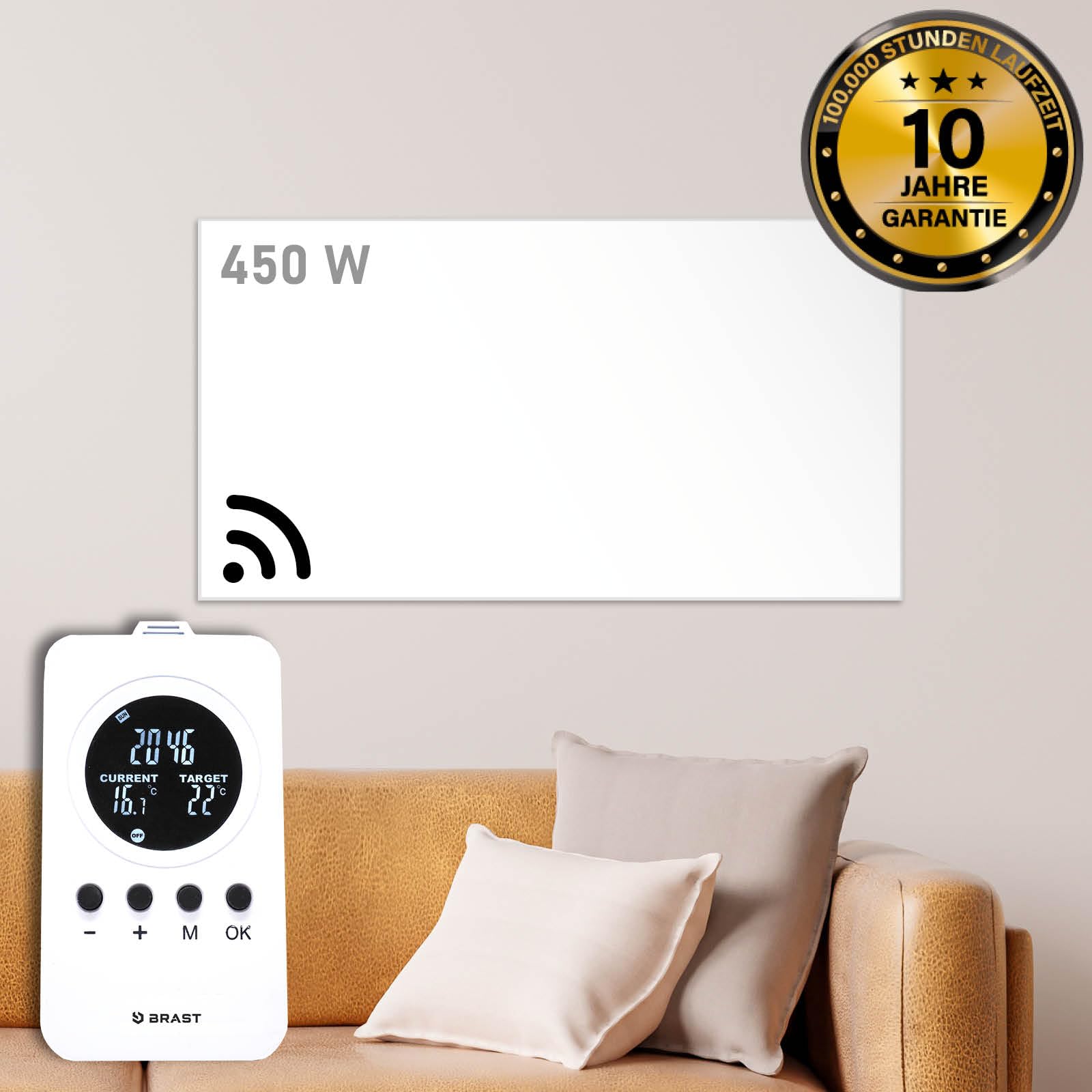 brast-infrarotheizung-450-watt-thermostat-fernbedienung-wei image 2