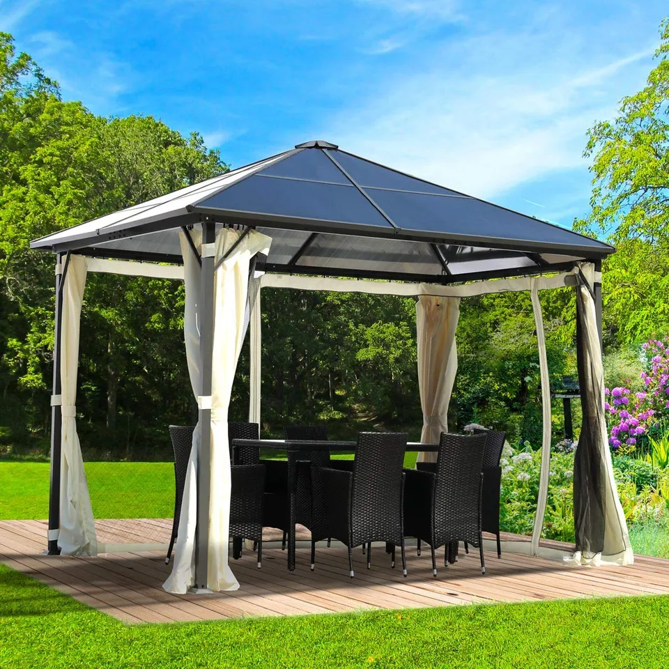 brast-summerdream-pavillon-3x3m-beige-mit-leds-hardtop image 1