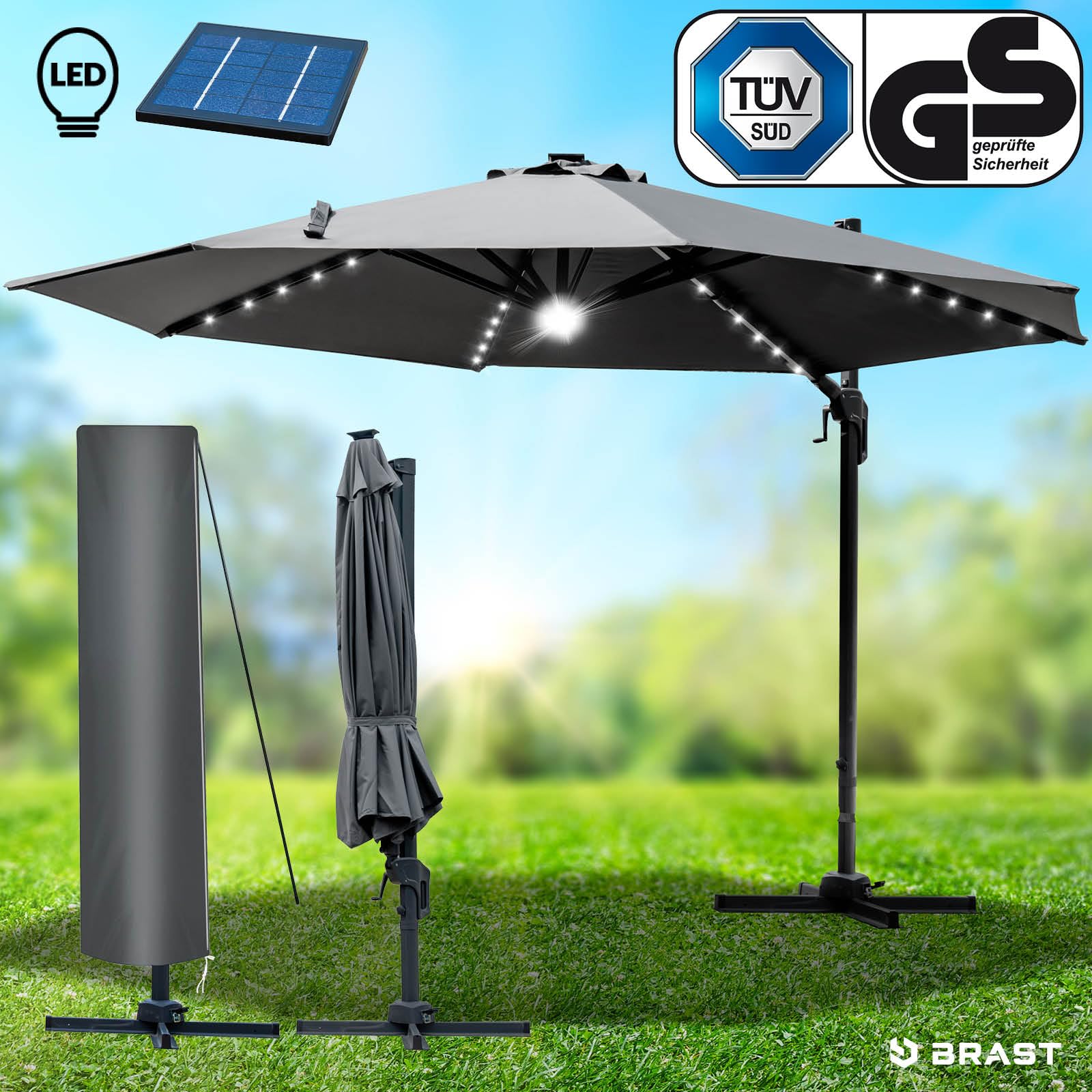 brast-alu-ampelschirm-300-cm-grau-mit-led-solar image 2