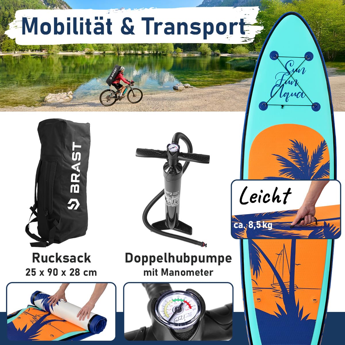 brast-tropic-sup-board-set-320-cm-aufblasbar-mit-kajak-sitz image 3