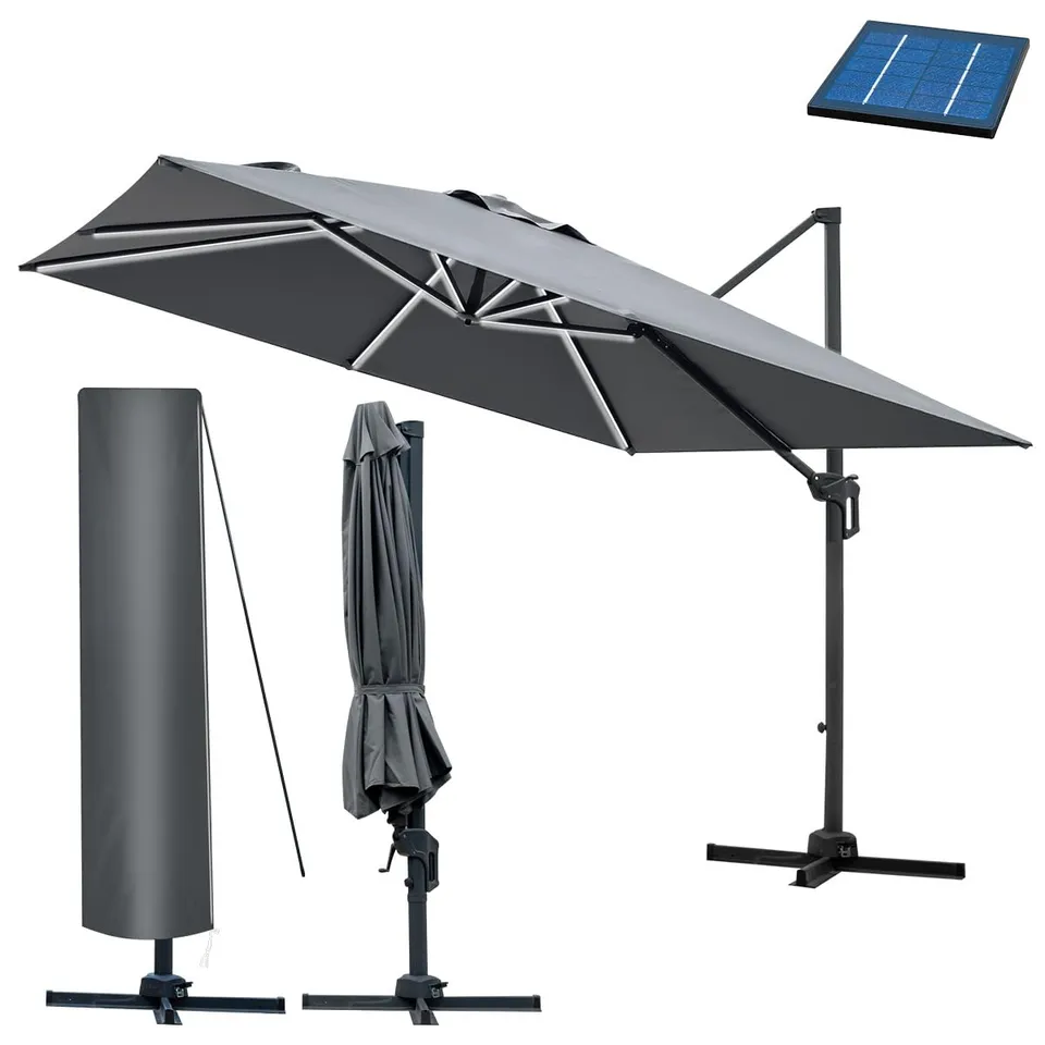 brast-ampelschirm-3x3-m-sonnenschirm-grau-mit-leds-uv-50 image 1