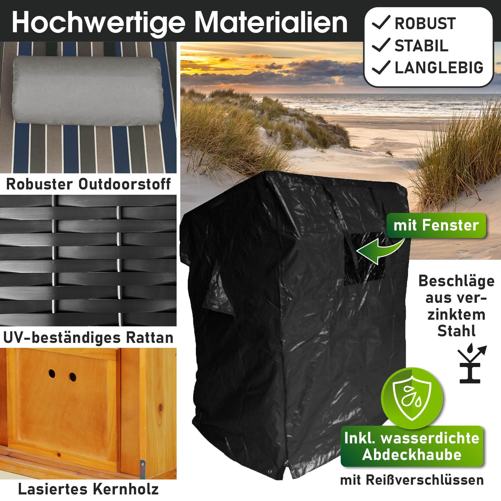brast-usedom-strandkorb-3-sitzer-braun-blau-gestreift-volllieger image 6