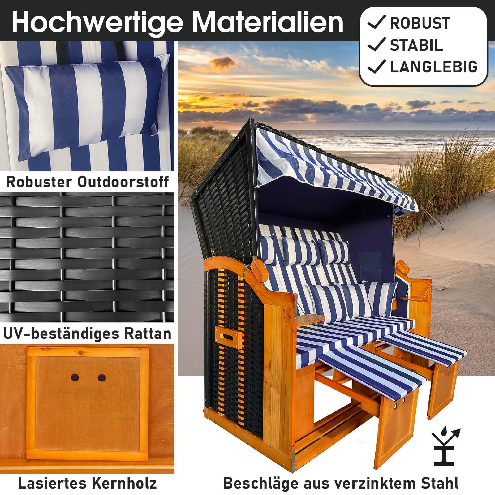 brast-ostsee-strandkorb-3-sitzer-xl-blau-wei-155-cm image 6