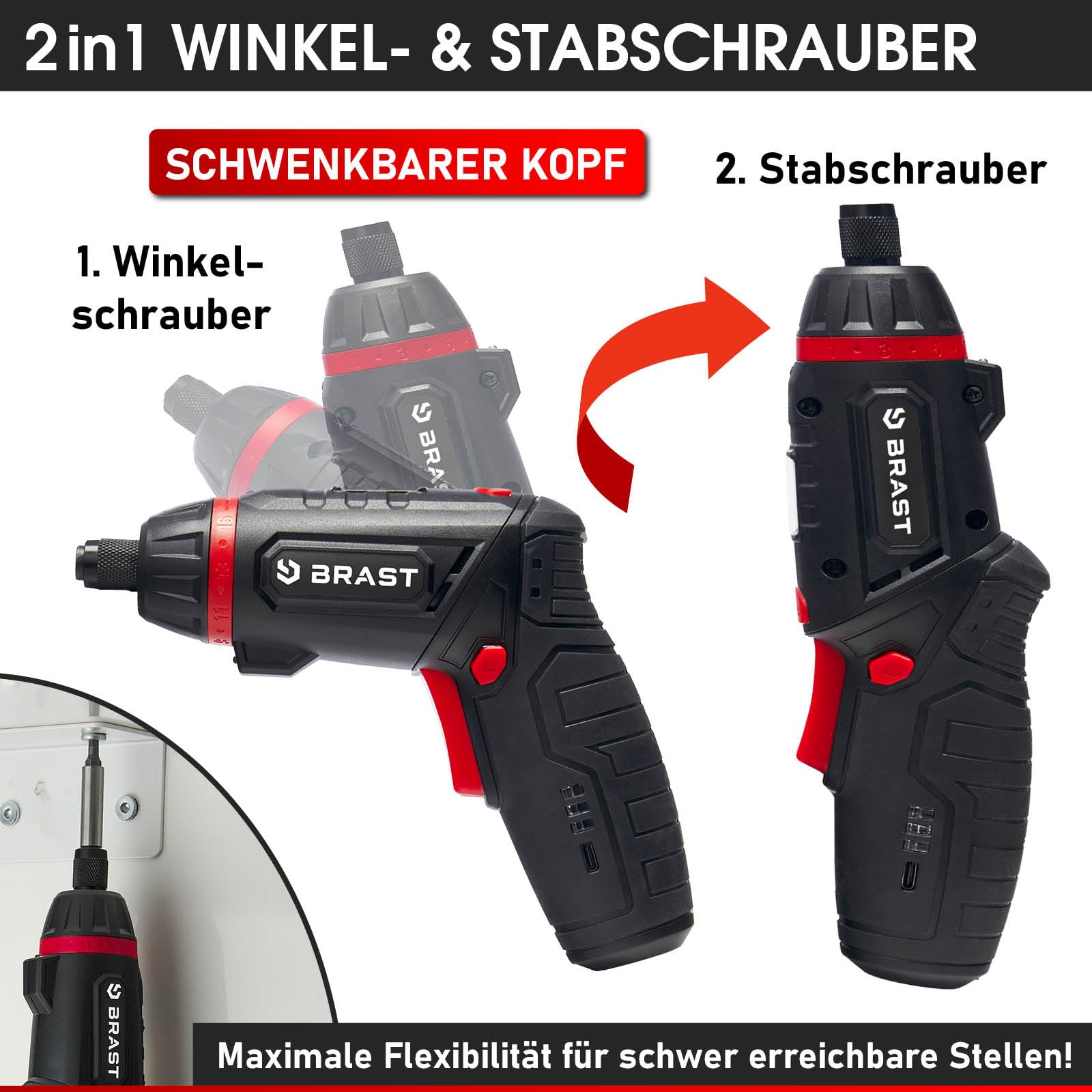 brast-akkuschrauber-4v-schrauber-mit-54-bits-und-led-licht image 2