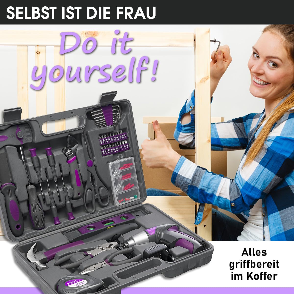 brast-werkzeugkoffer-44-tlg-rosa-akkuschrauber-4v-haushalt image 6