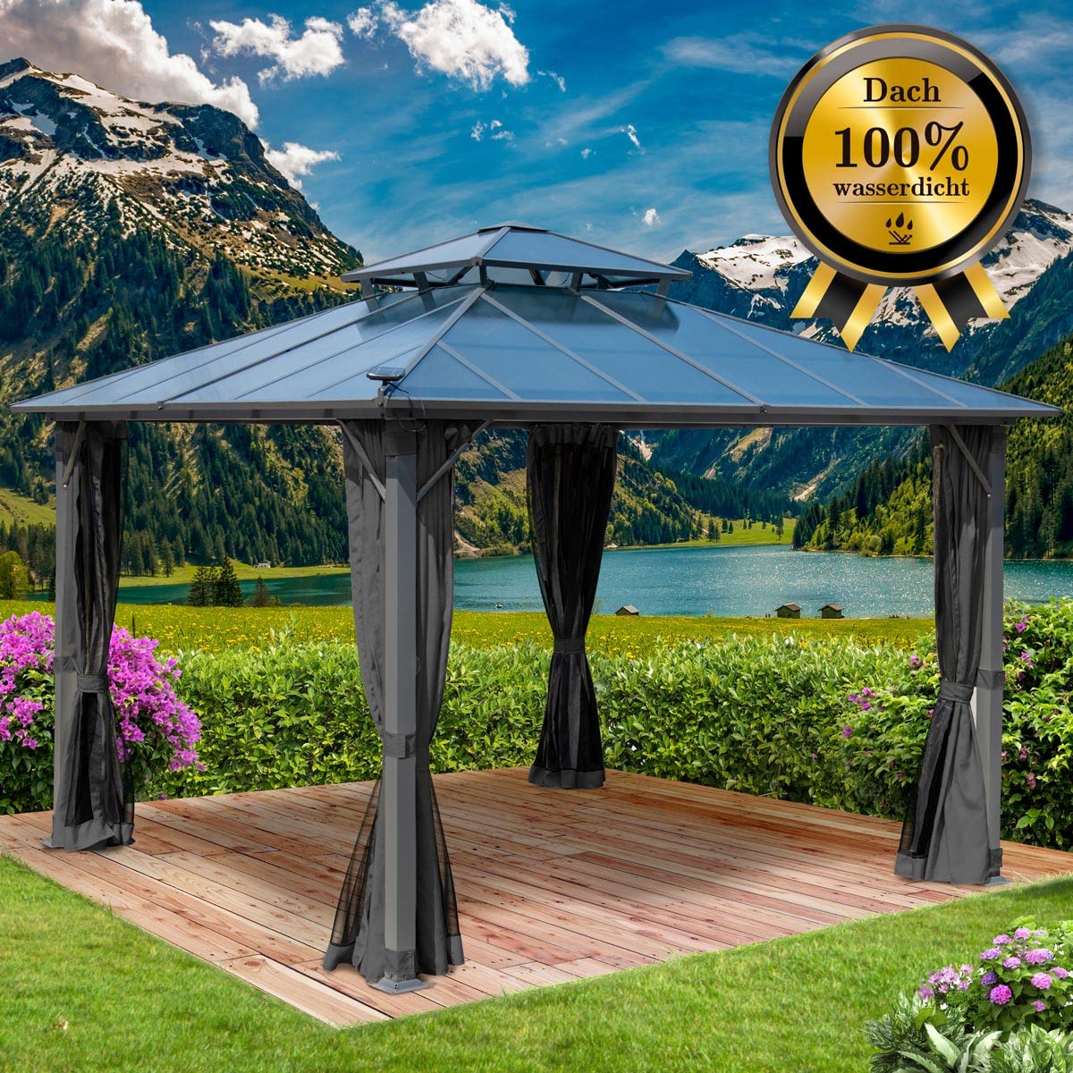 brast-pavillon-aluminium-pagode-3-5x3-5-m-dunkelgrau-led image 7