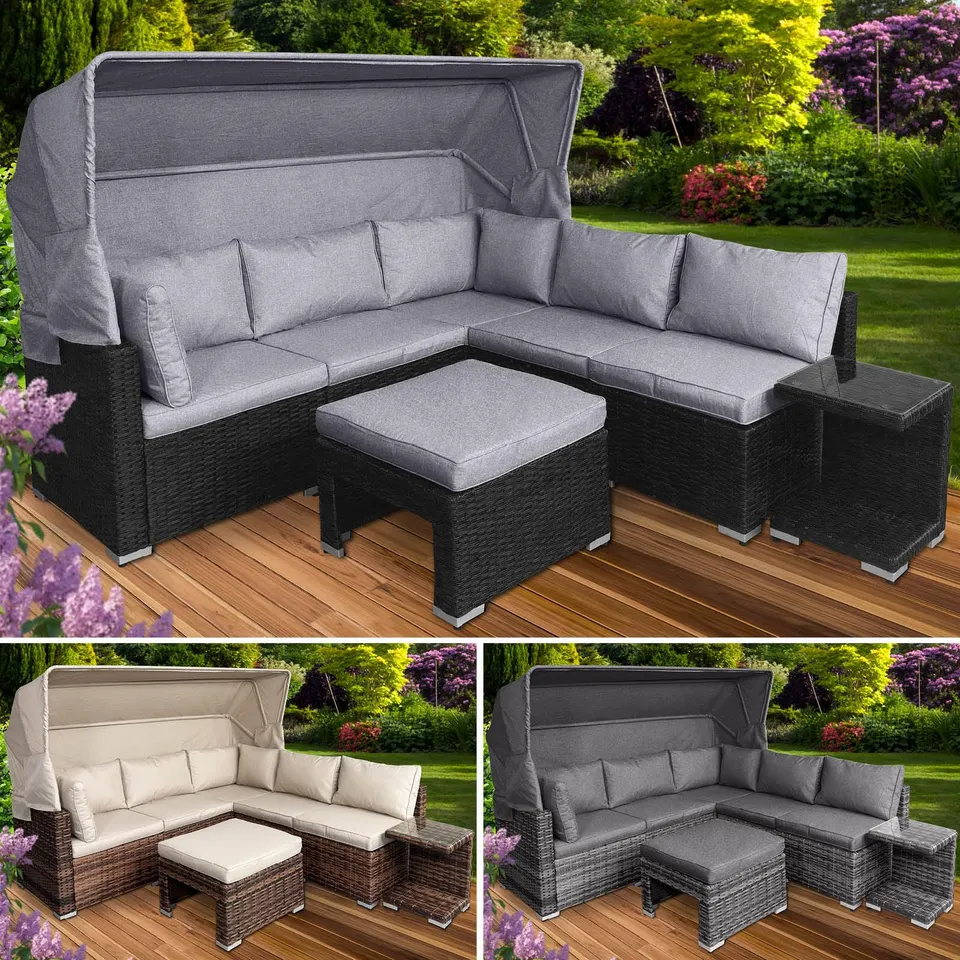 brast-sonneninsel-lounge-set-230cm-polyrattan-grau-mit-led-dach image 1