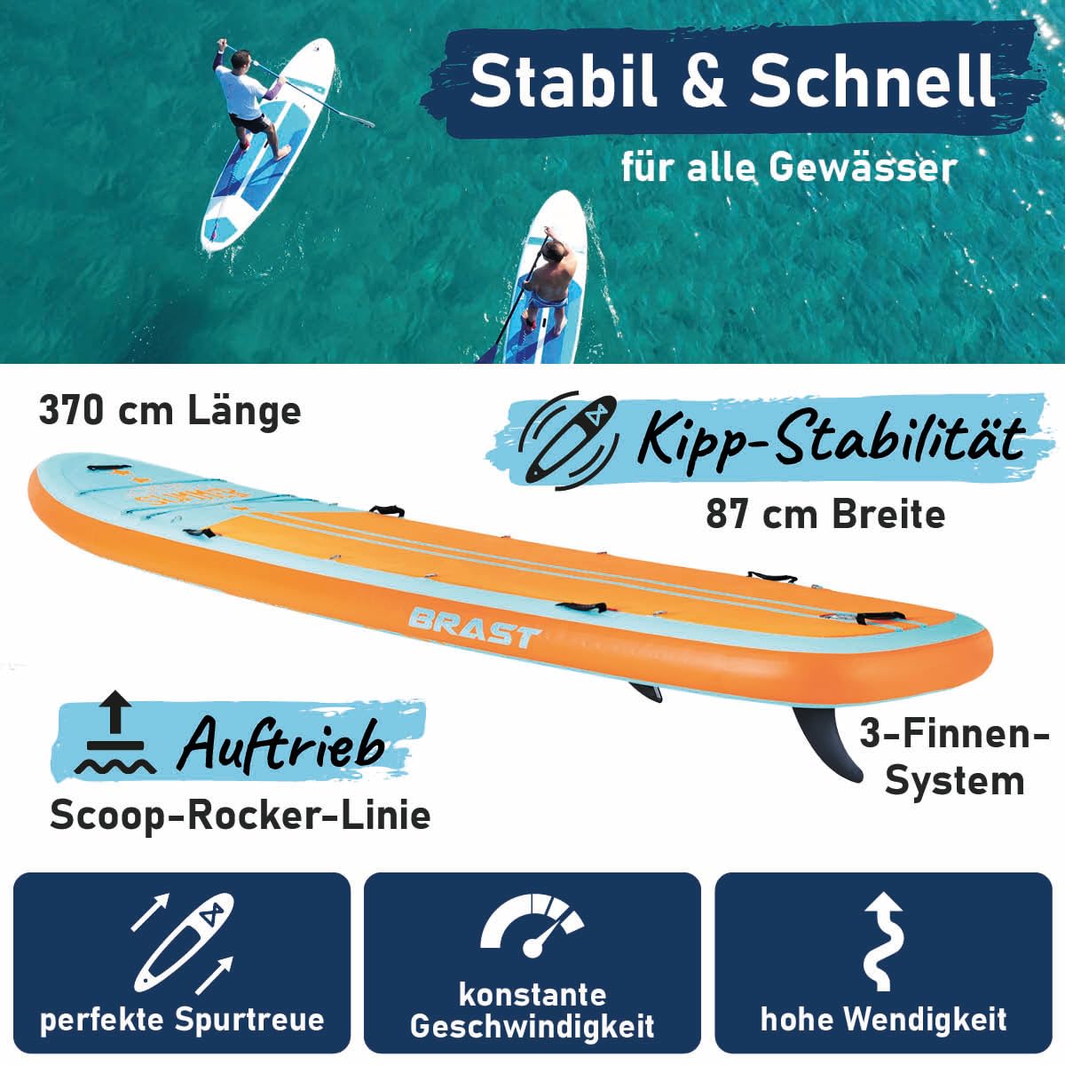 brast-family-sup-board-xxl-370-cm-250-kg-mit-kajak-sitz image 2