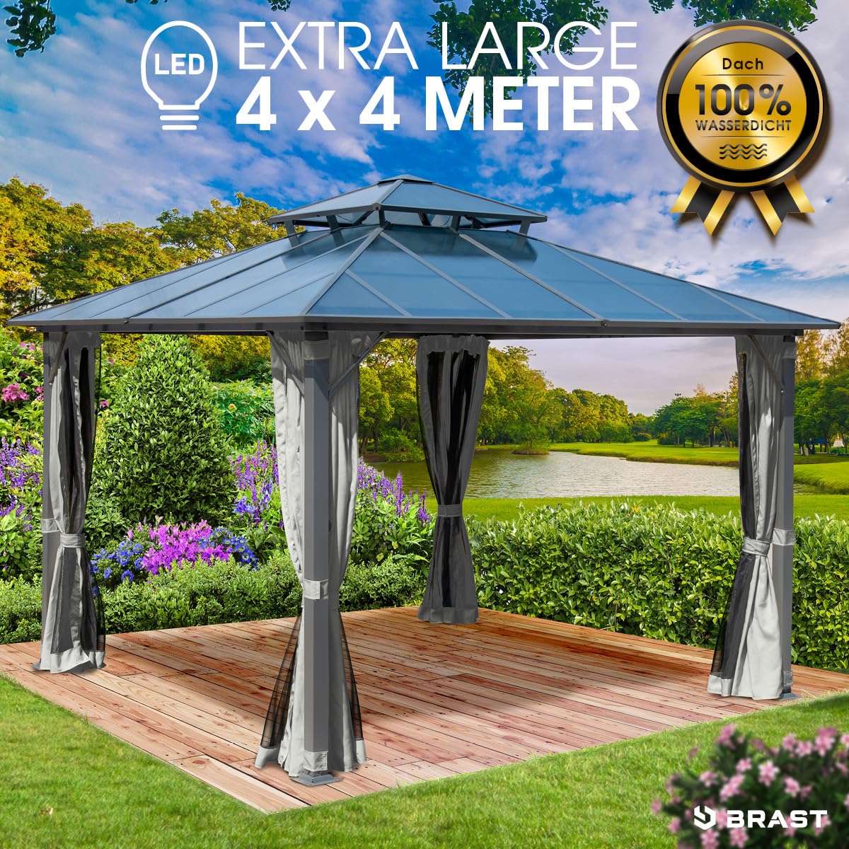 brast-pavillon-pagode-4x4m-aluminium-hardtop-hellgrau-ohne-leds image 7