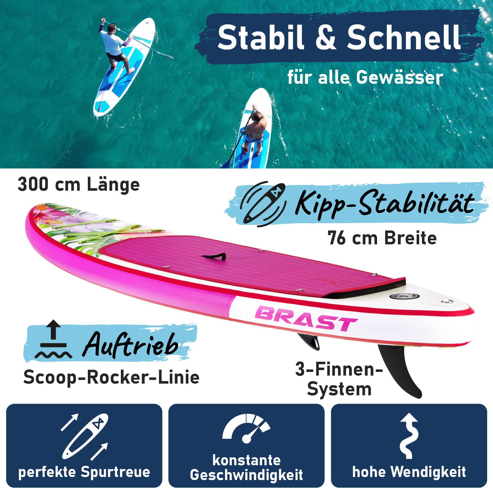 brast-lady-sup-board-set-300x76-cm-mit-kajaksitz-bis-150-kg-2 image 2