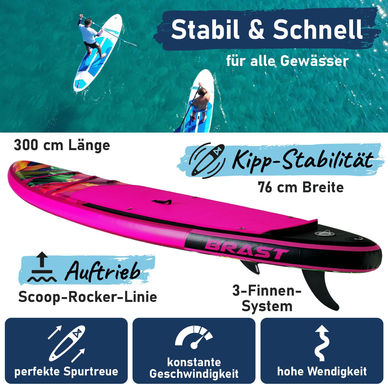 brast-lady-sup-board-300cm-set-aufblasbar-mit-kajaksitz-150kg-2 image 2