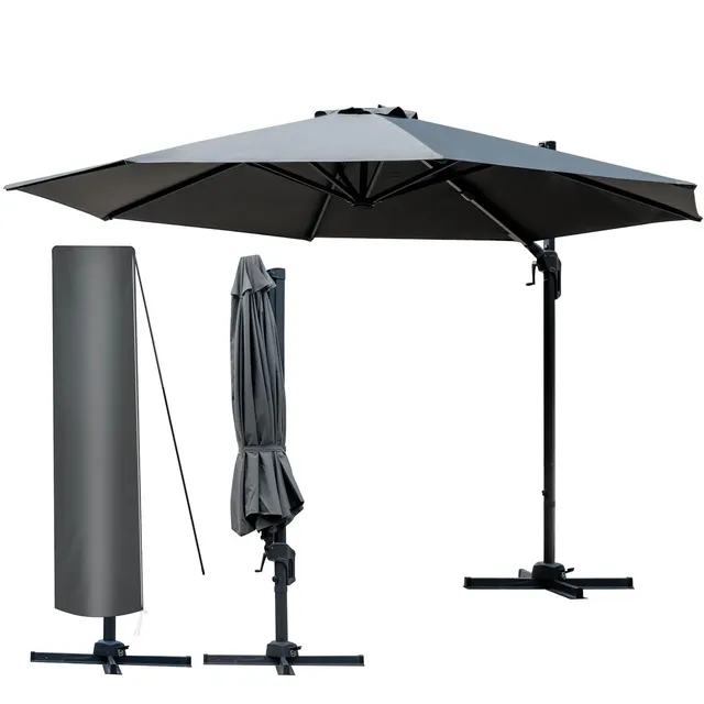 brast-alu-ampelschirm-300-cm-grau-uv50-drehbar image 1