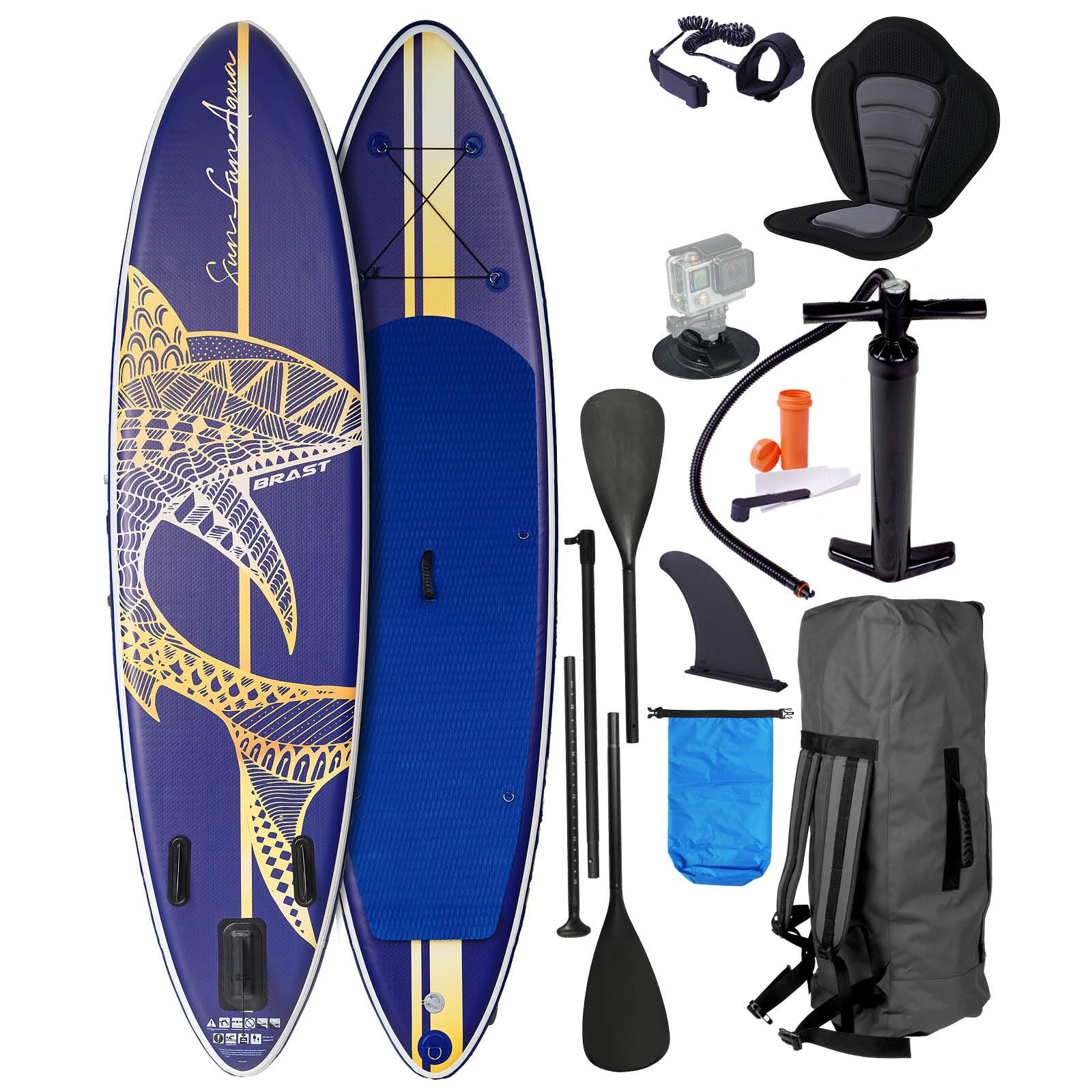 brast-shark-sup-board-320-set-aufblasbar-mit-kajaksitz image 1