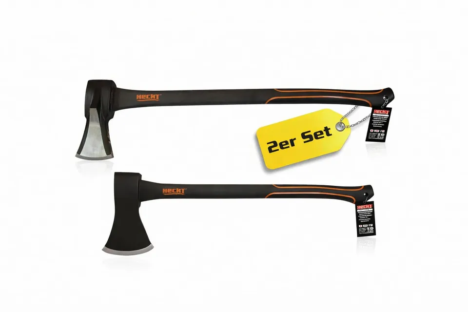 hecht-axt-set-2-teilig-1500-g-2000-g-mit-fiberglasstiel image 1