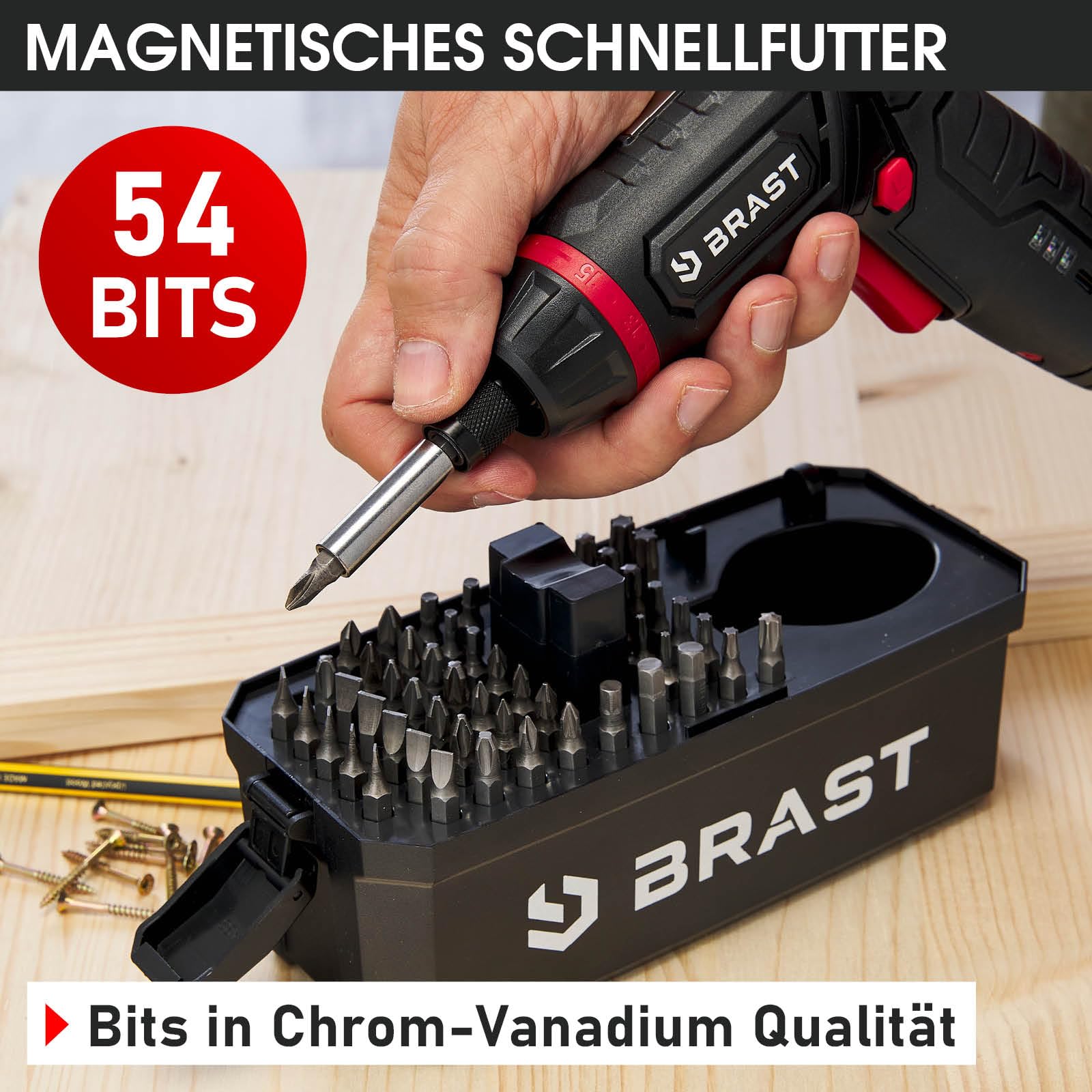 brast-akkuschrauber-4v-schrauber-mit-54-bits-und-led-licht image 8